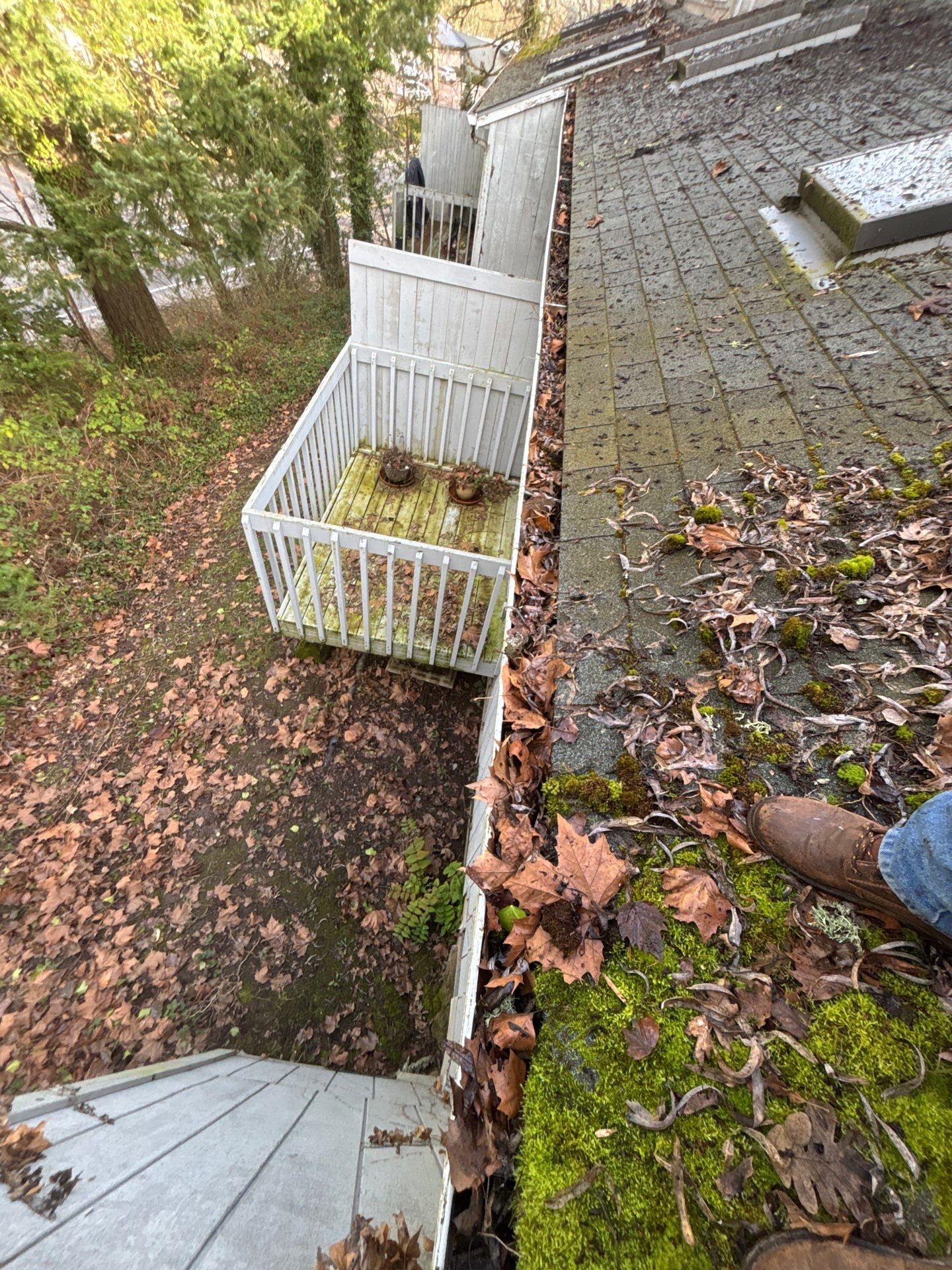 Commercial gutter cleaning Salem, OR before photo with filled gutters