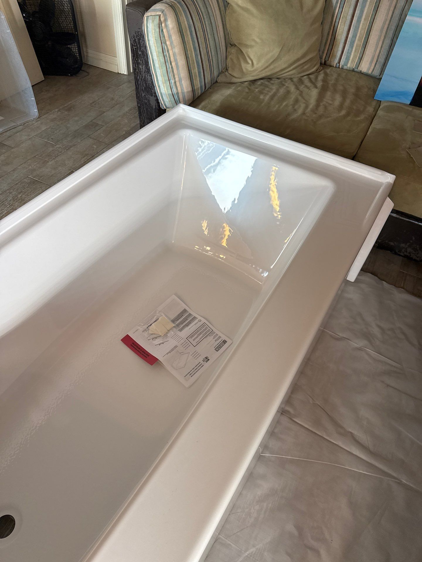 Shower Tub Installation with Underground Plumbing by Us Plumbing 