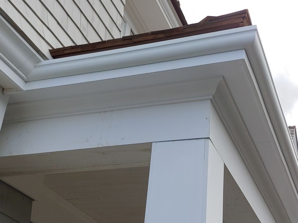 Gutter Installation using 4x5 FiberGlass Gutter in Duxbury by Gutter Pro Enterprises