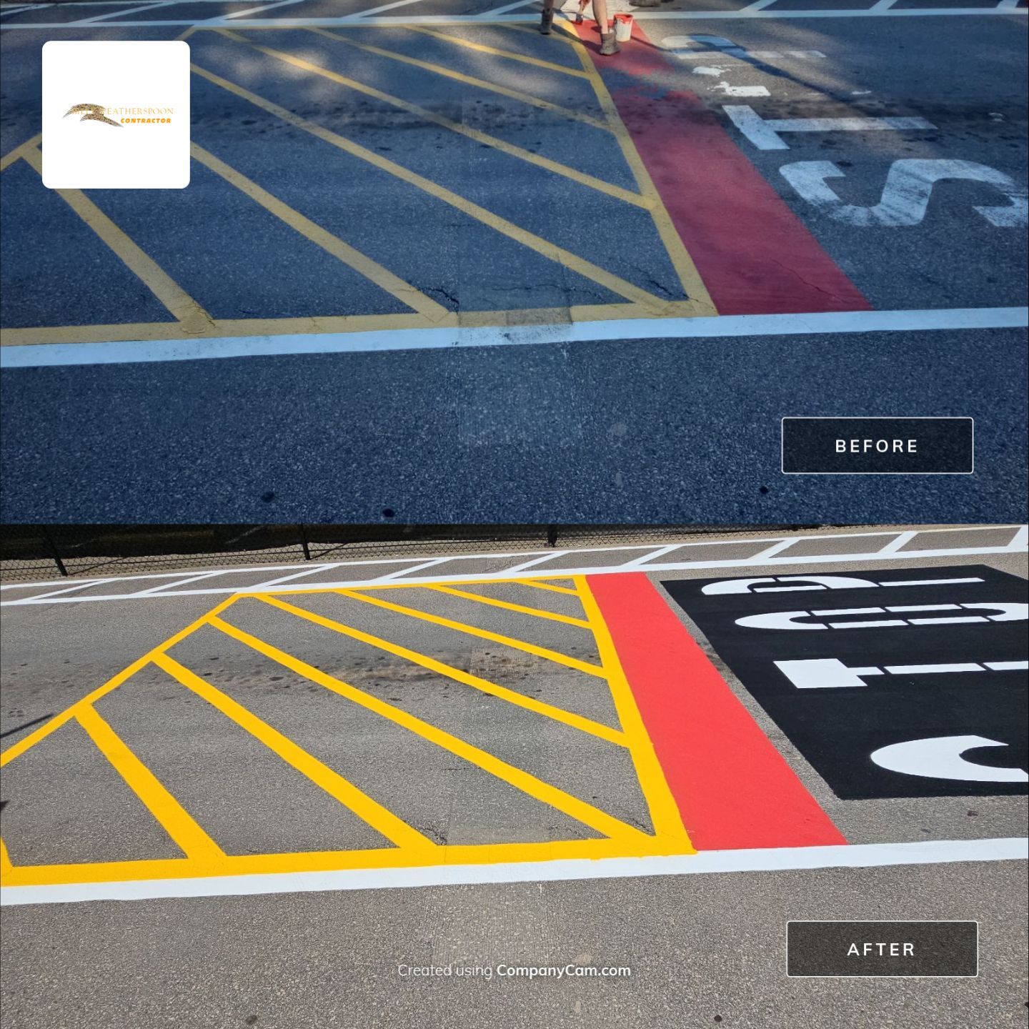 Striping Amazon Parking Lot  by Billy Weatherspoon Contractor