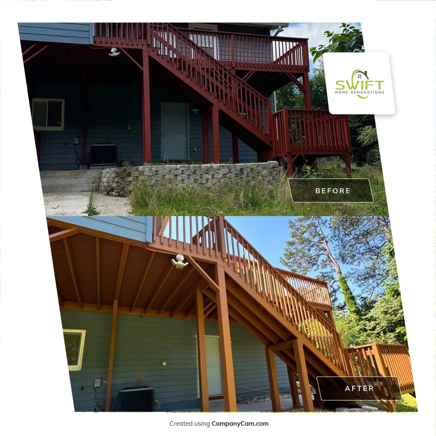 Multi-Level Deck Refinishing and Wood Staining in Duluth by Swift Home Renovations