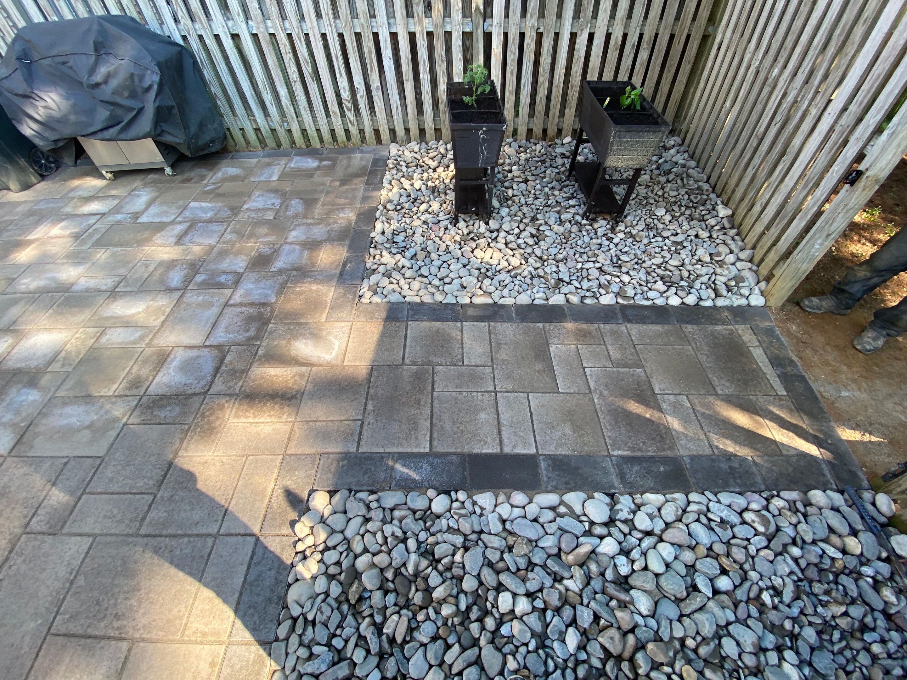 Backyard Transformation using Techo-Bloc Pavers by The Smet Companies, LLC