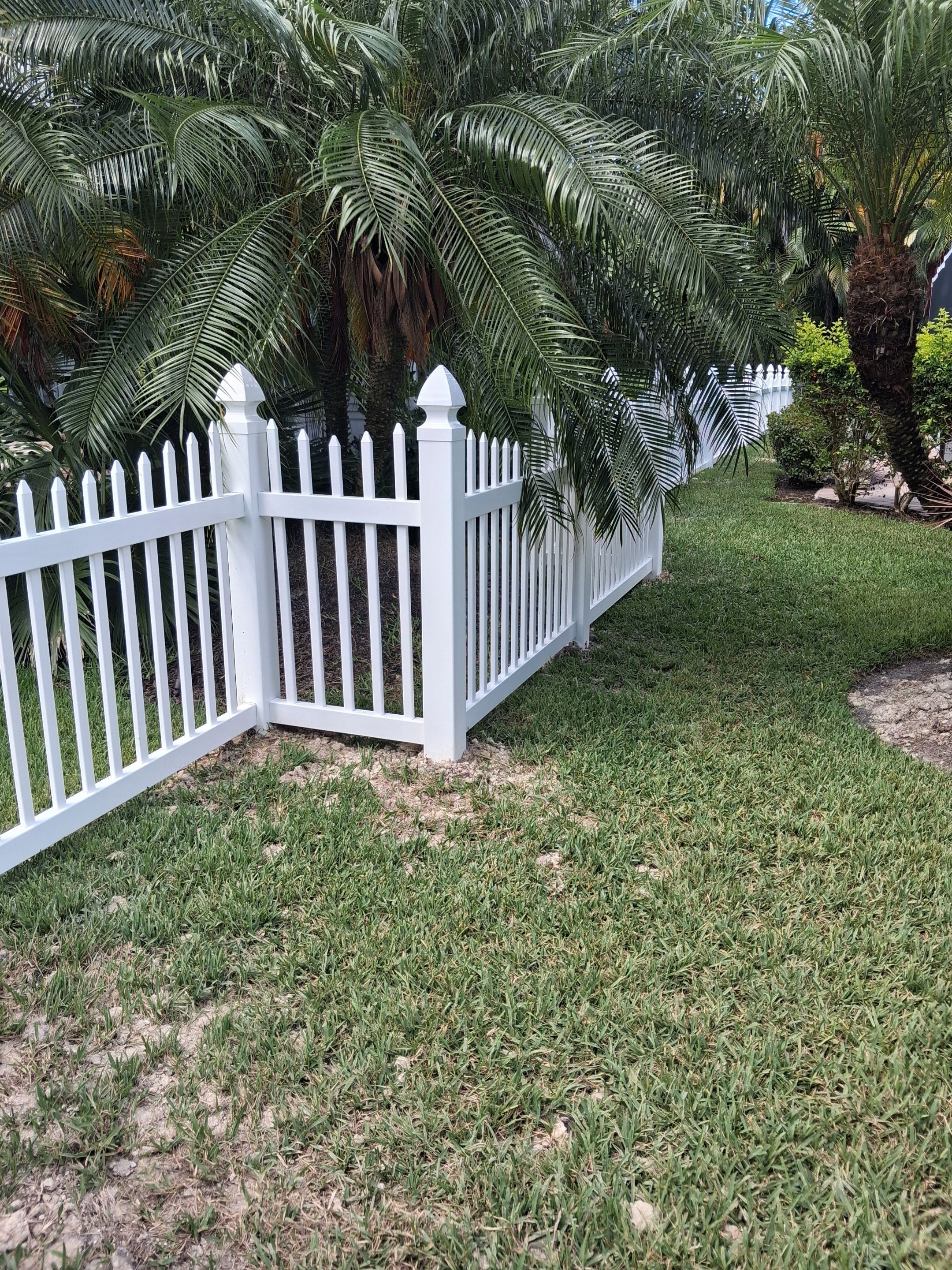White Vinyl Picket and Privacy Fence Installation in Fort Myers by True Fence LLC
