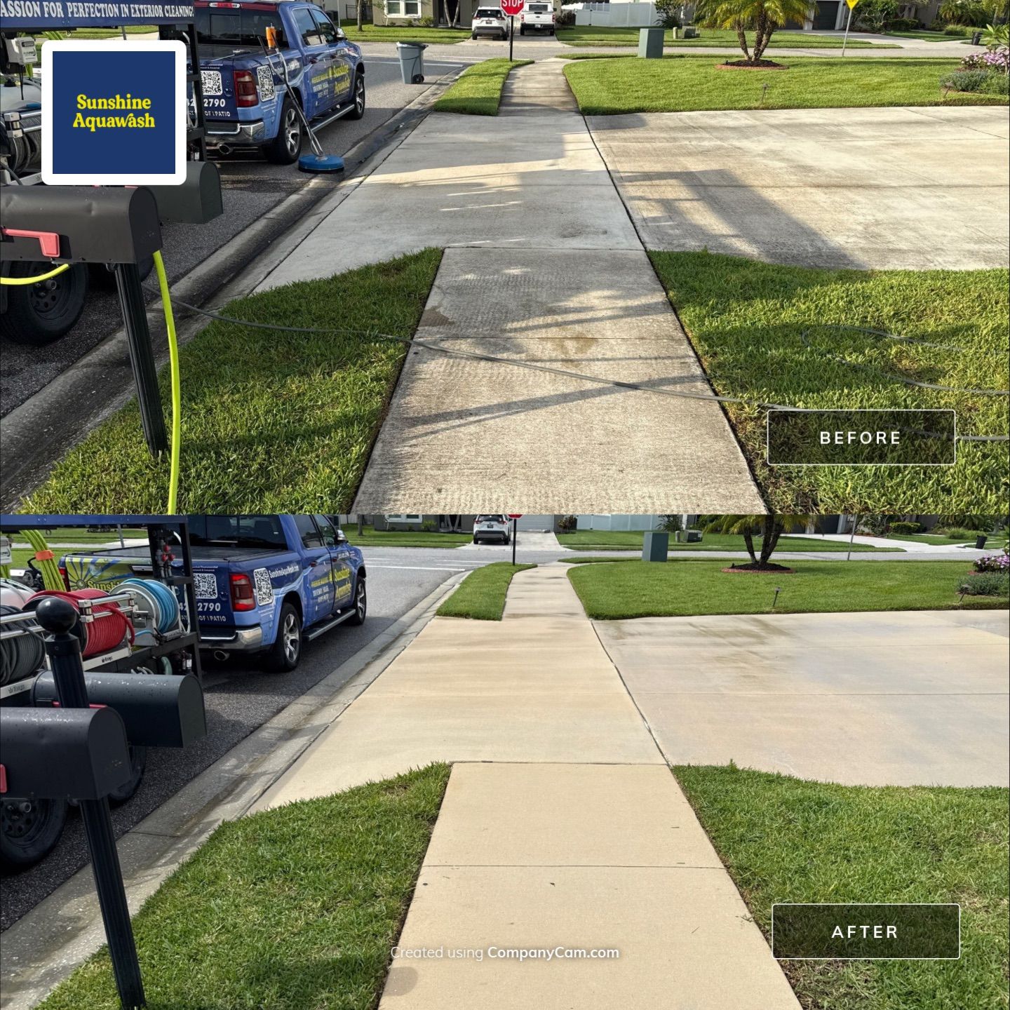 Large Corner Lot Concrete Cleaning in Old Mill Preserve – Palmetto, FL by Sunshine AquaWash