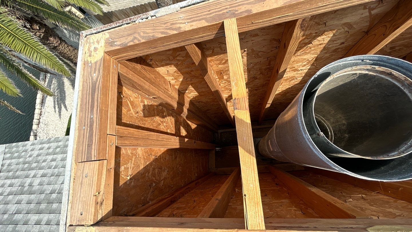 Residential Roofing Repair using Galvanized Chimney Cap & Chase by Lighthouse Roofing
