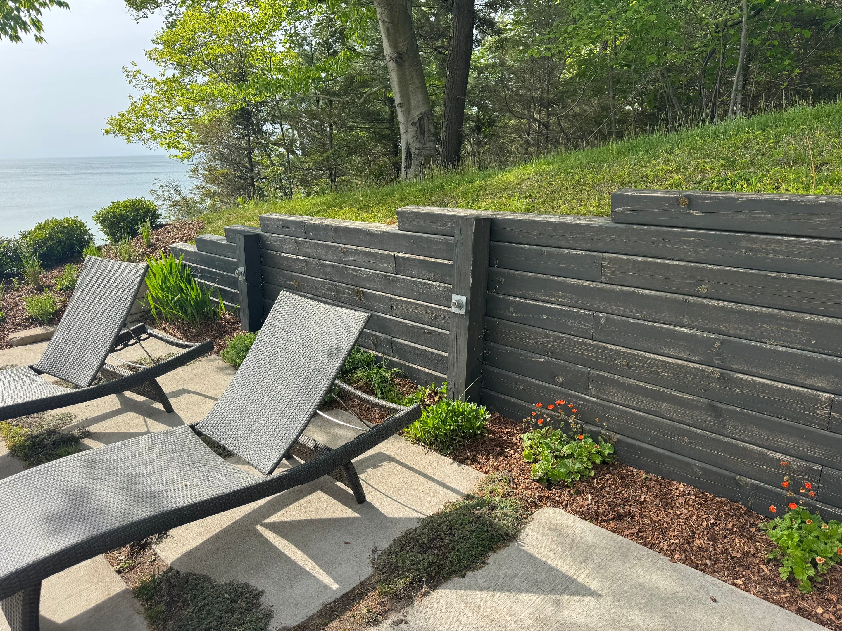Exterior Retaining Wall Painting | Grand Haven, Michigan by Gordon Painting