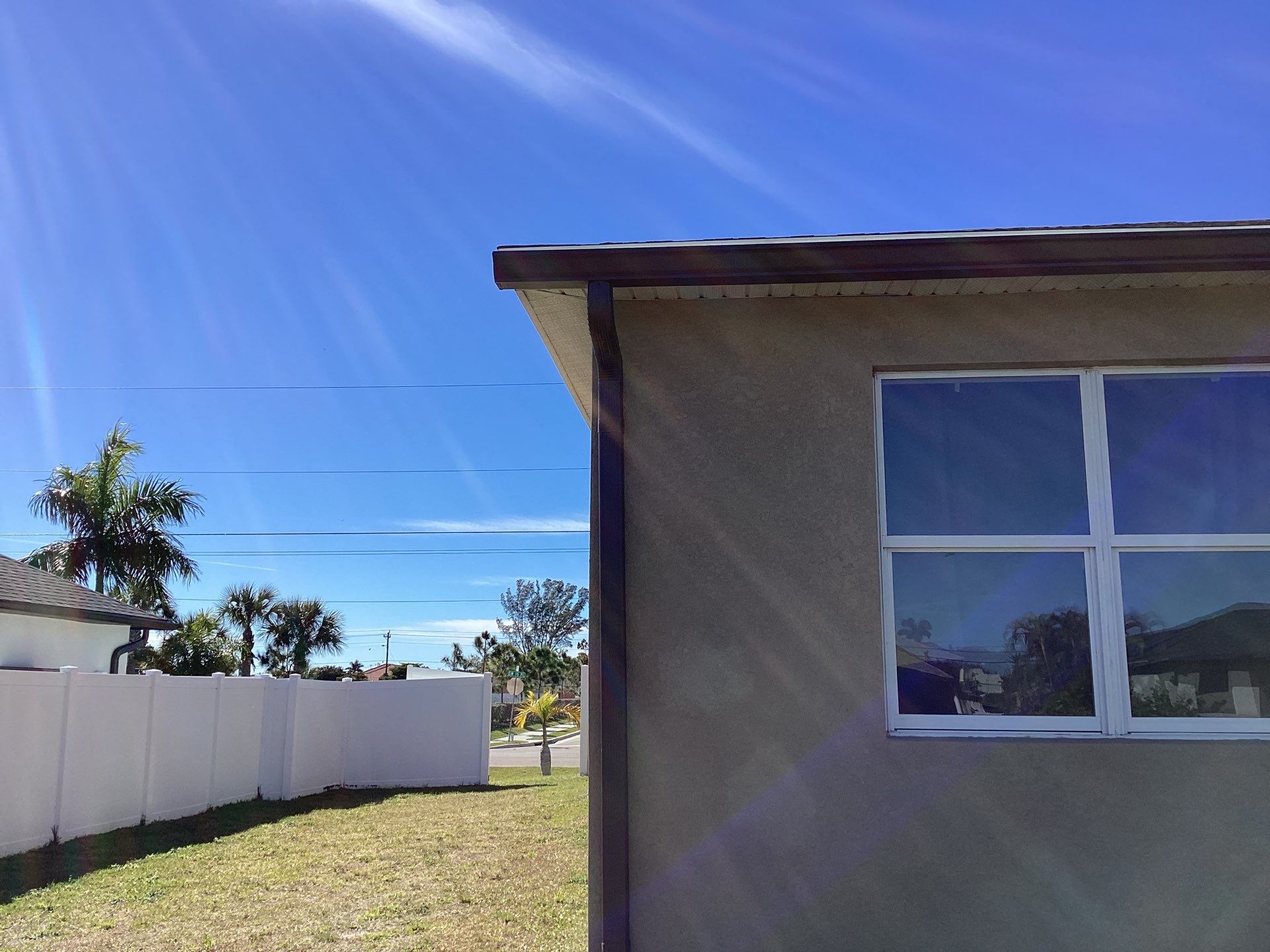 Royal Brown Seamless Gutters in Cape Coral FL by Gutter Professors