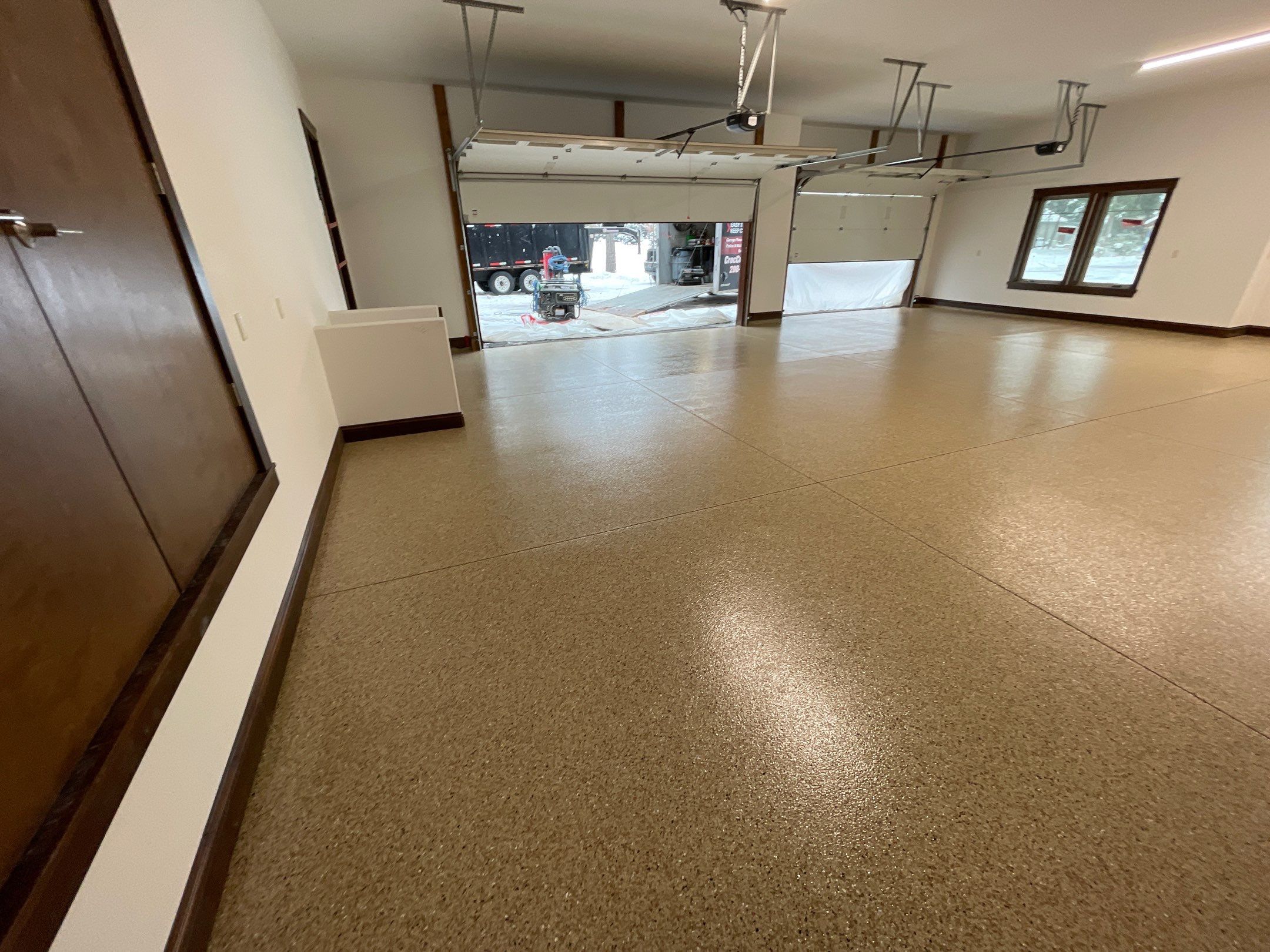 Garage Transformation using Pecan by Croc Coatings, LLC