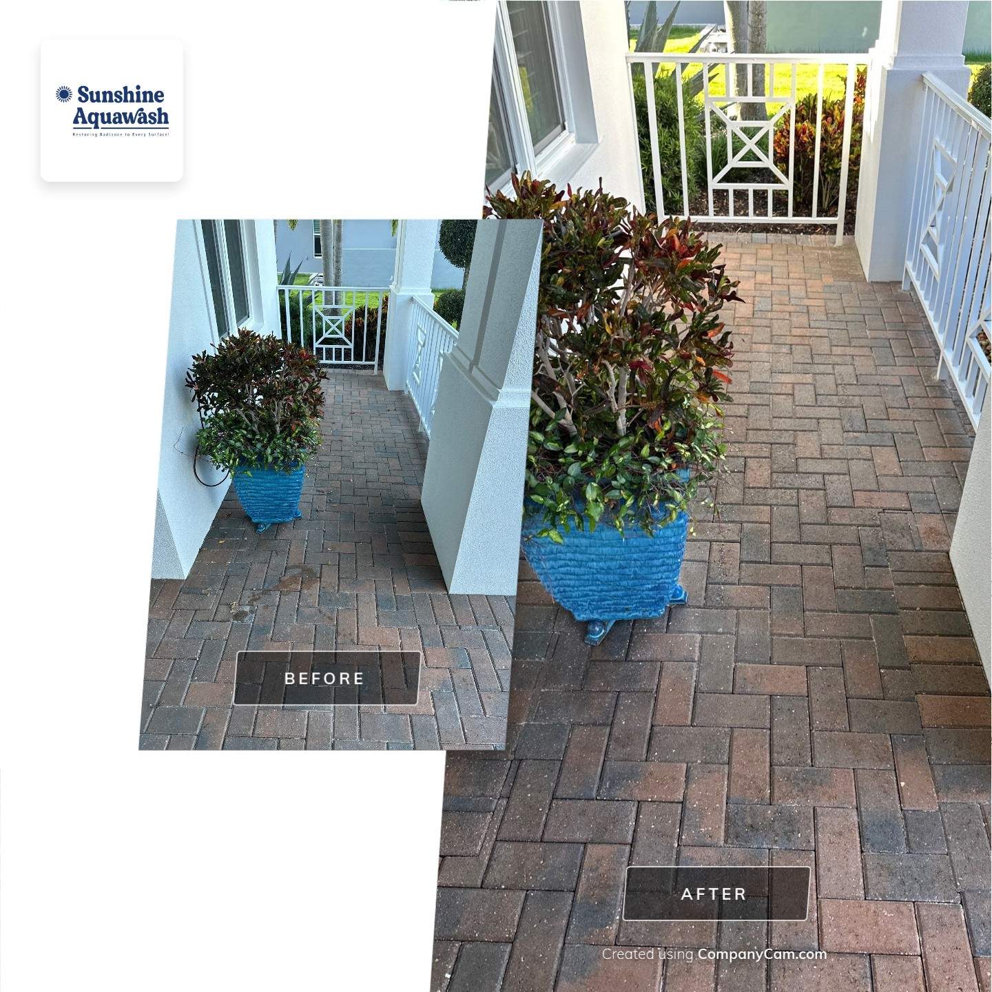 Paver Driveway Cleaning in Winding River Community, Bradenton, FL by Sunshine AquaWash