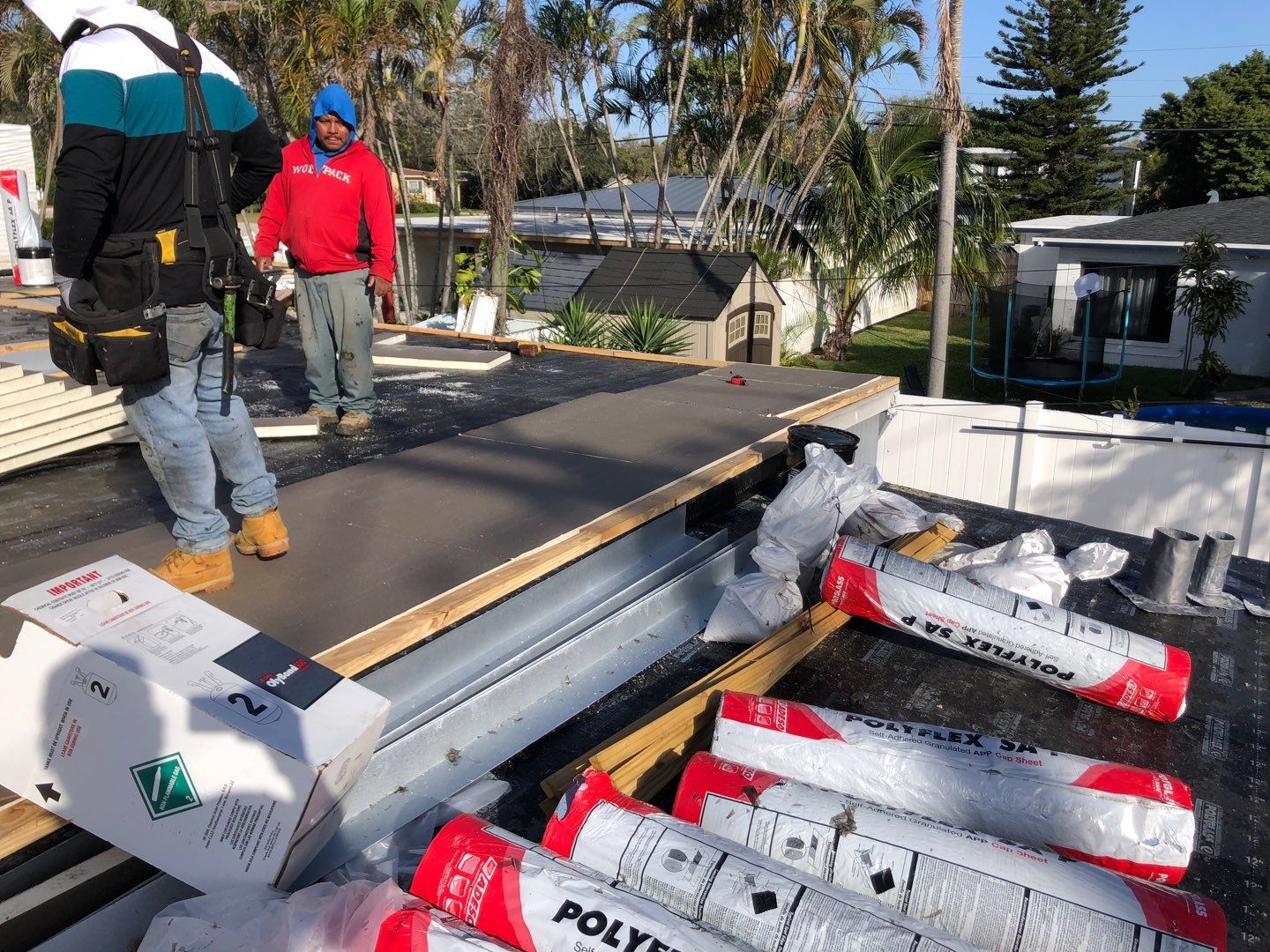 Residential Re-Roof using Polyglass Self-Adhered Flat Deck by First Due Roofing