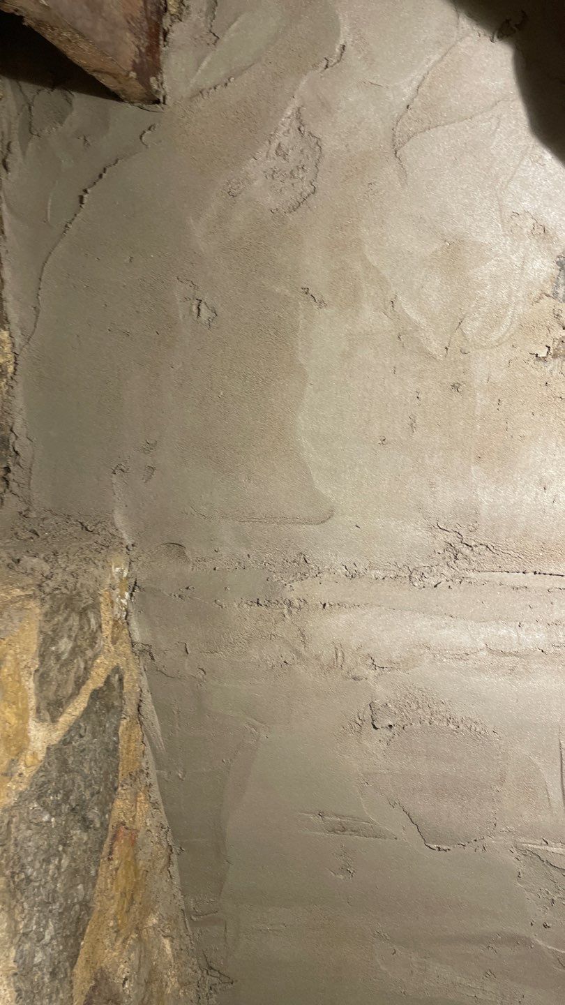 Parge Coating Drew's Stone Foundation by Waterproofing Northeast