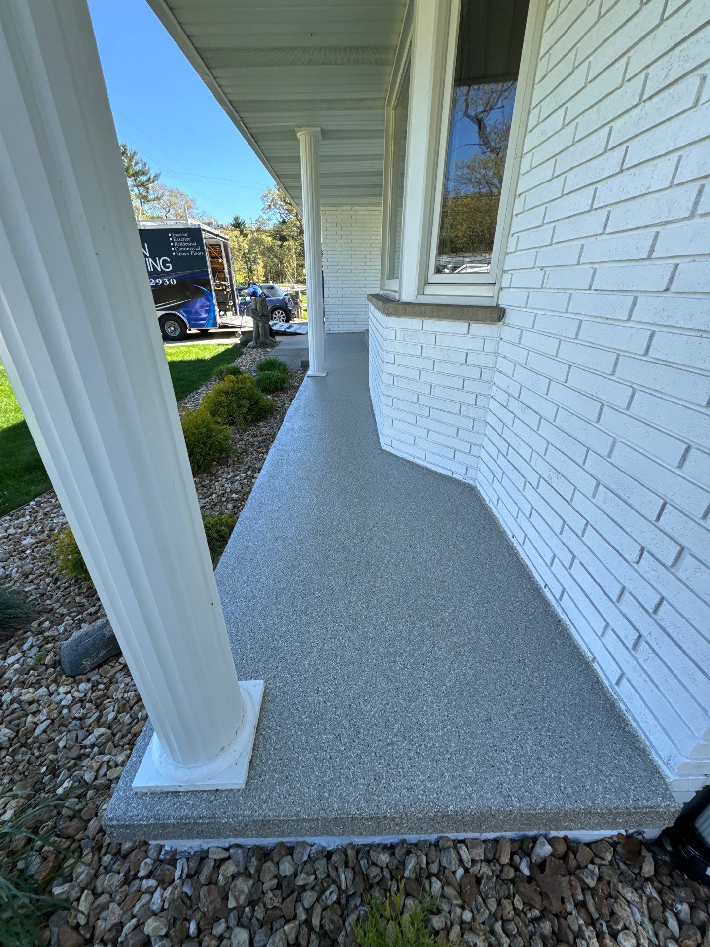 Garage and patio epoxy floor by Gordon Painting