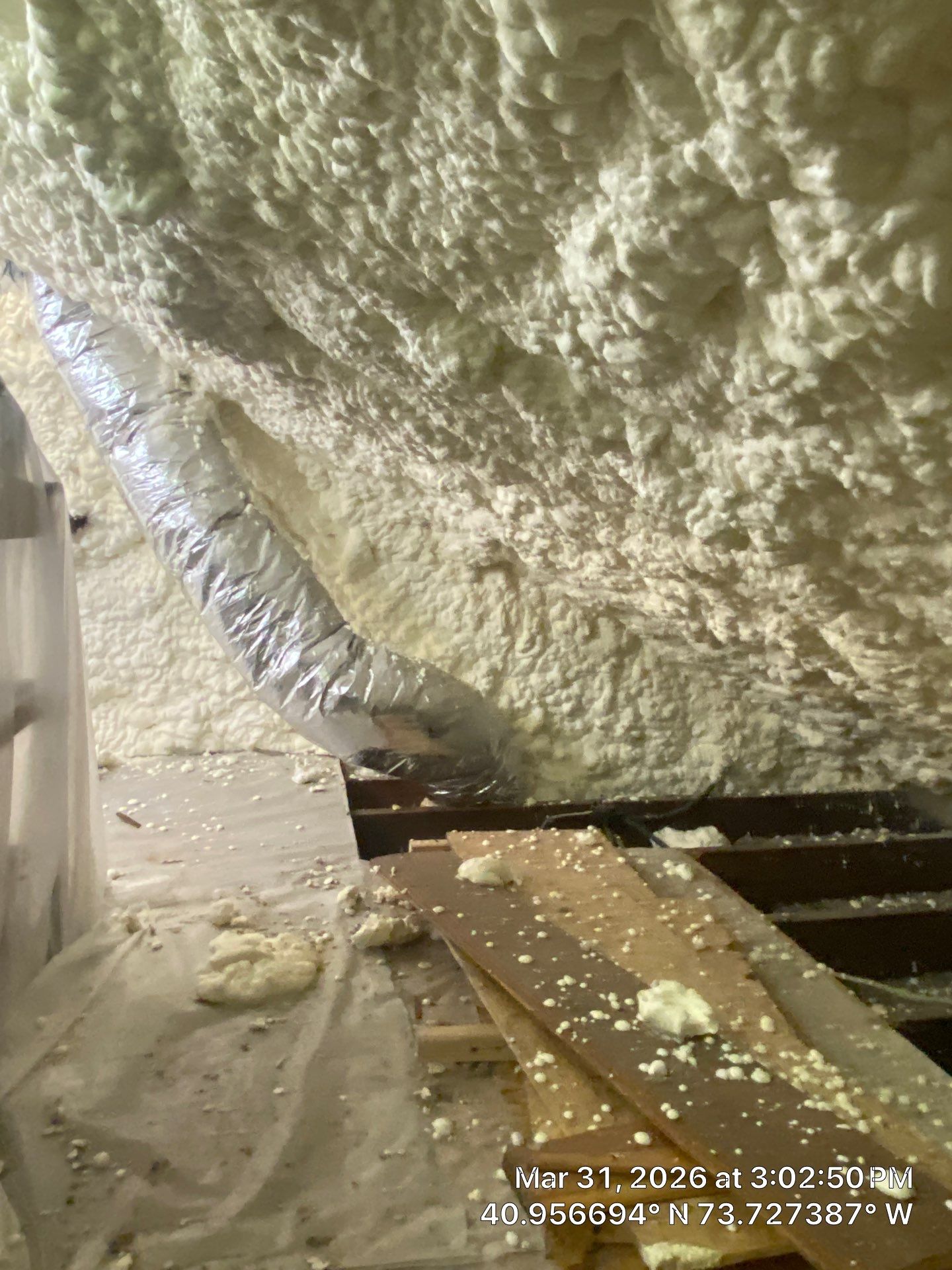 Attic Insulation using open cell spray foam by NYS Foam & Energy