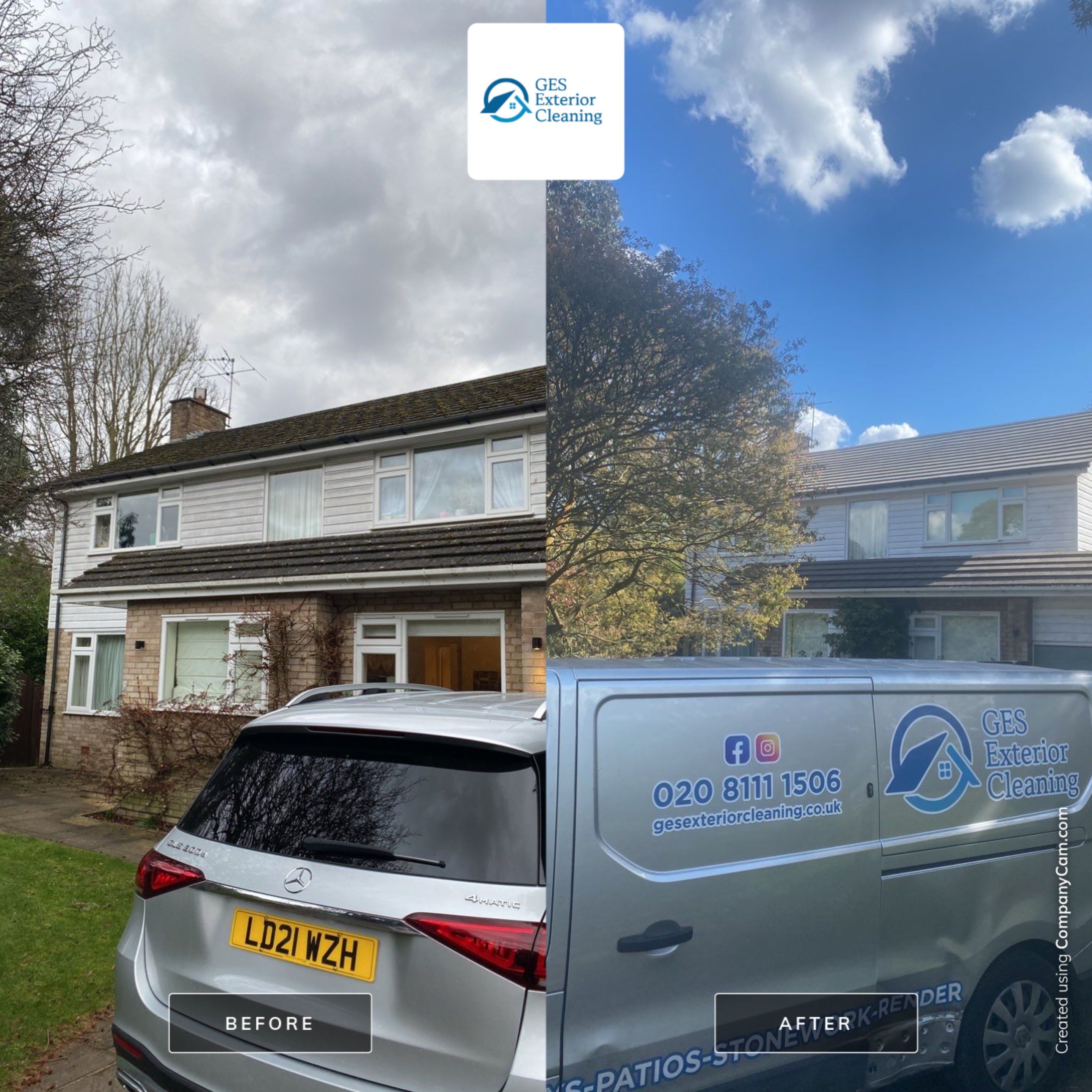 Roof Clean - Moss Removal using Honda 15lpm Low Pressure Washing Machine by Ges Exterior Cleaning ltd