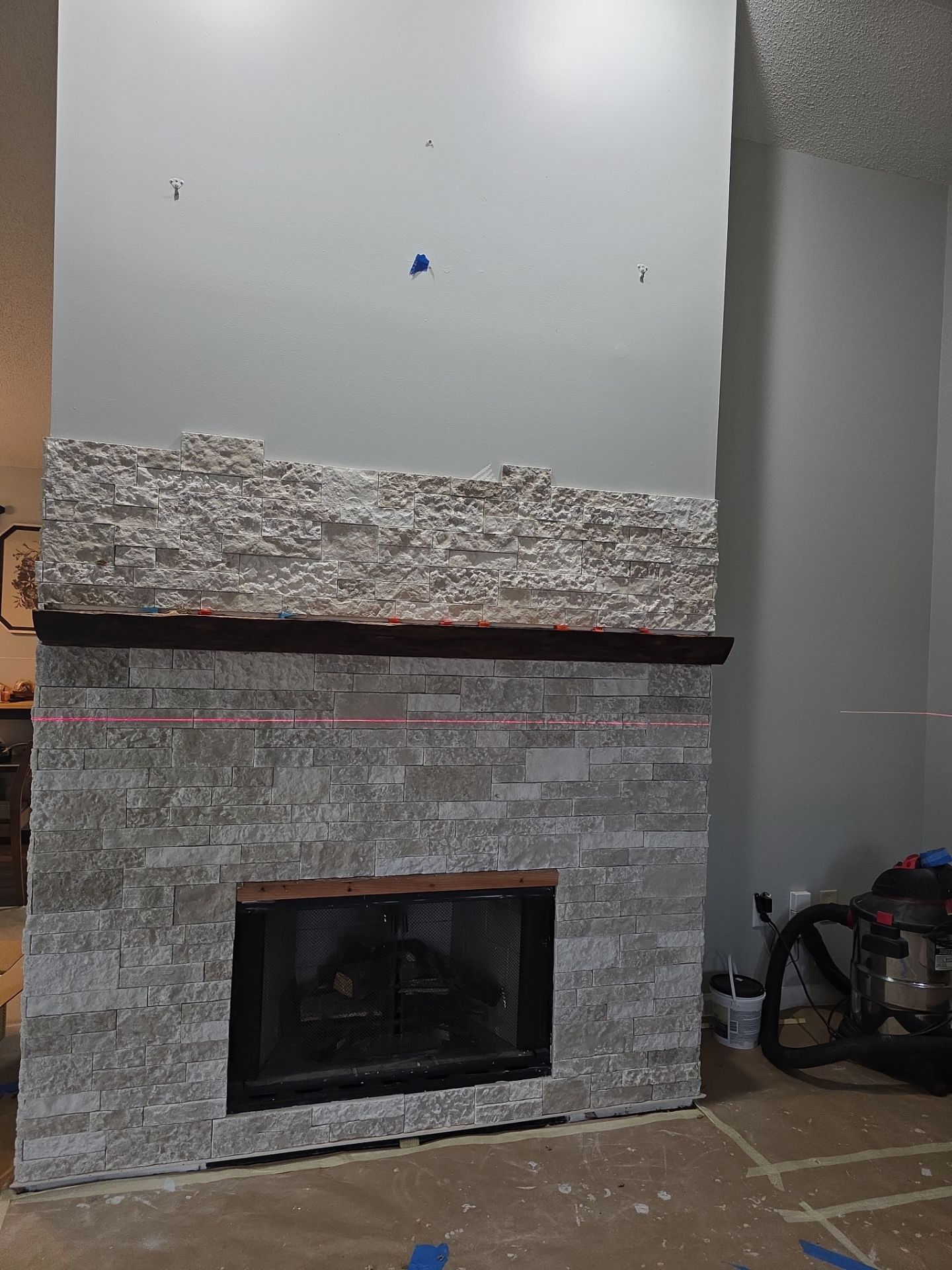 Holly Springs Fireplace Transformation — Full-Height Stone Feature Wall
 by Elite Remodeling and Design LLC
