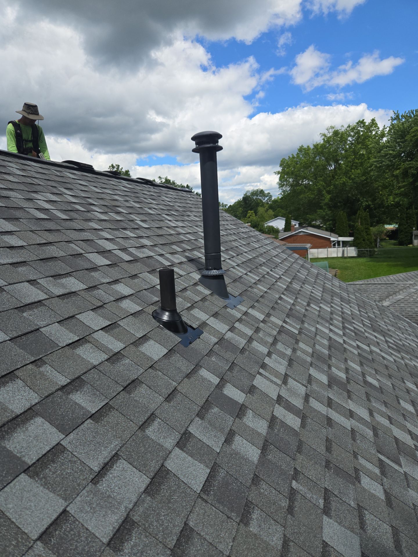 Atlas Pinnacle, Color, Coastal Granite, Drip Edge, Color, Black by Eagle Eye Roofing