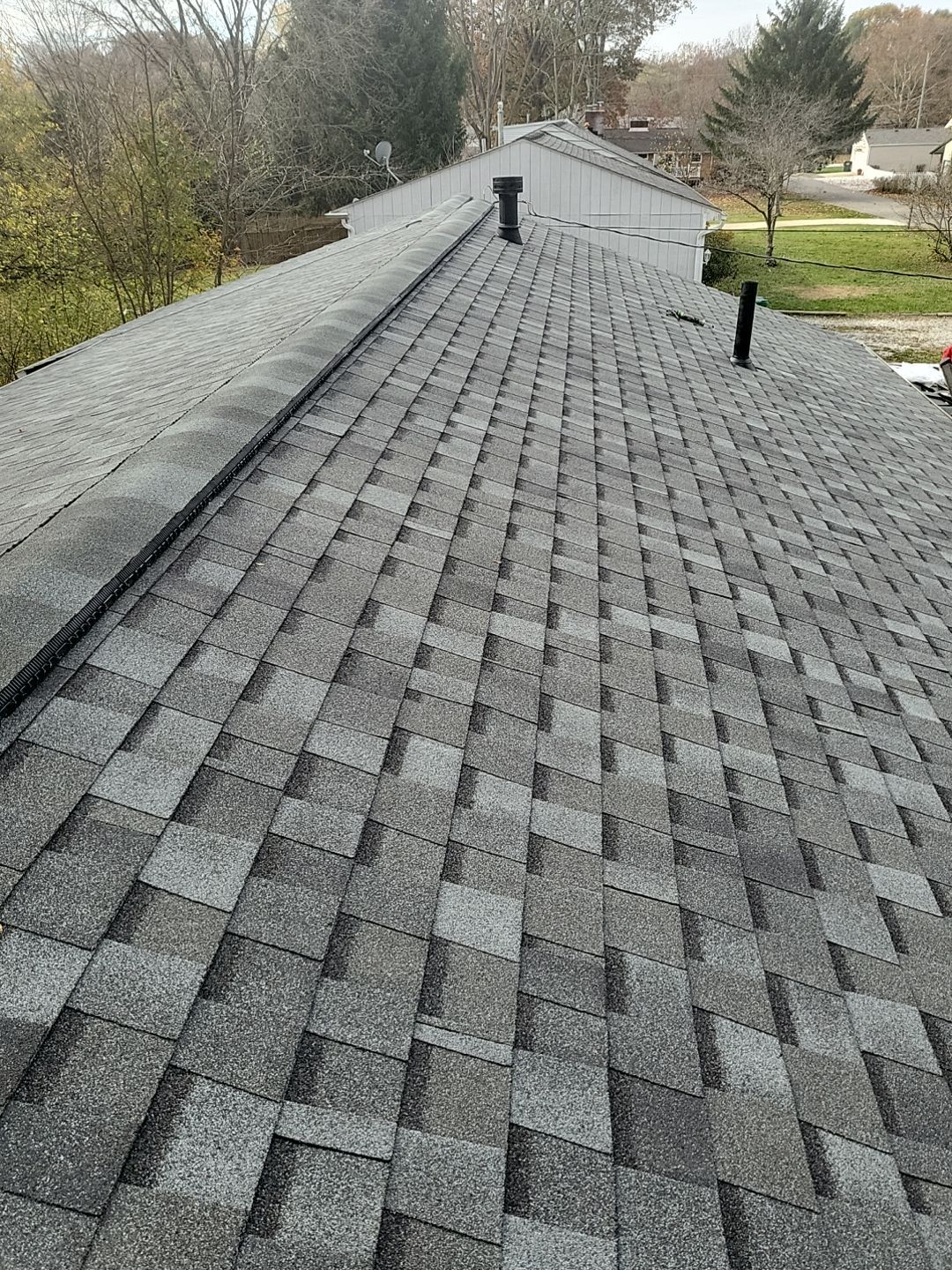 ATLAS PINNACLE COLOR: COASTAL GRANITE DRIP EDGE: BLACK by Eagle Eye Roofing