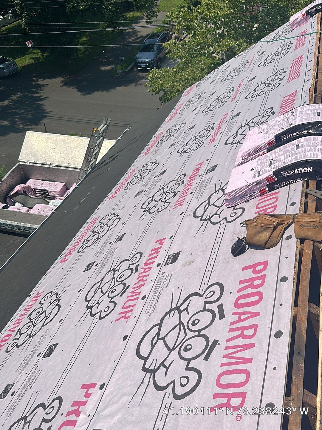 Commercial Roofing Installation using Owens Corning TruDefinition  Midnight Plum by A Plus Exterior
