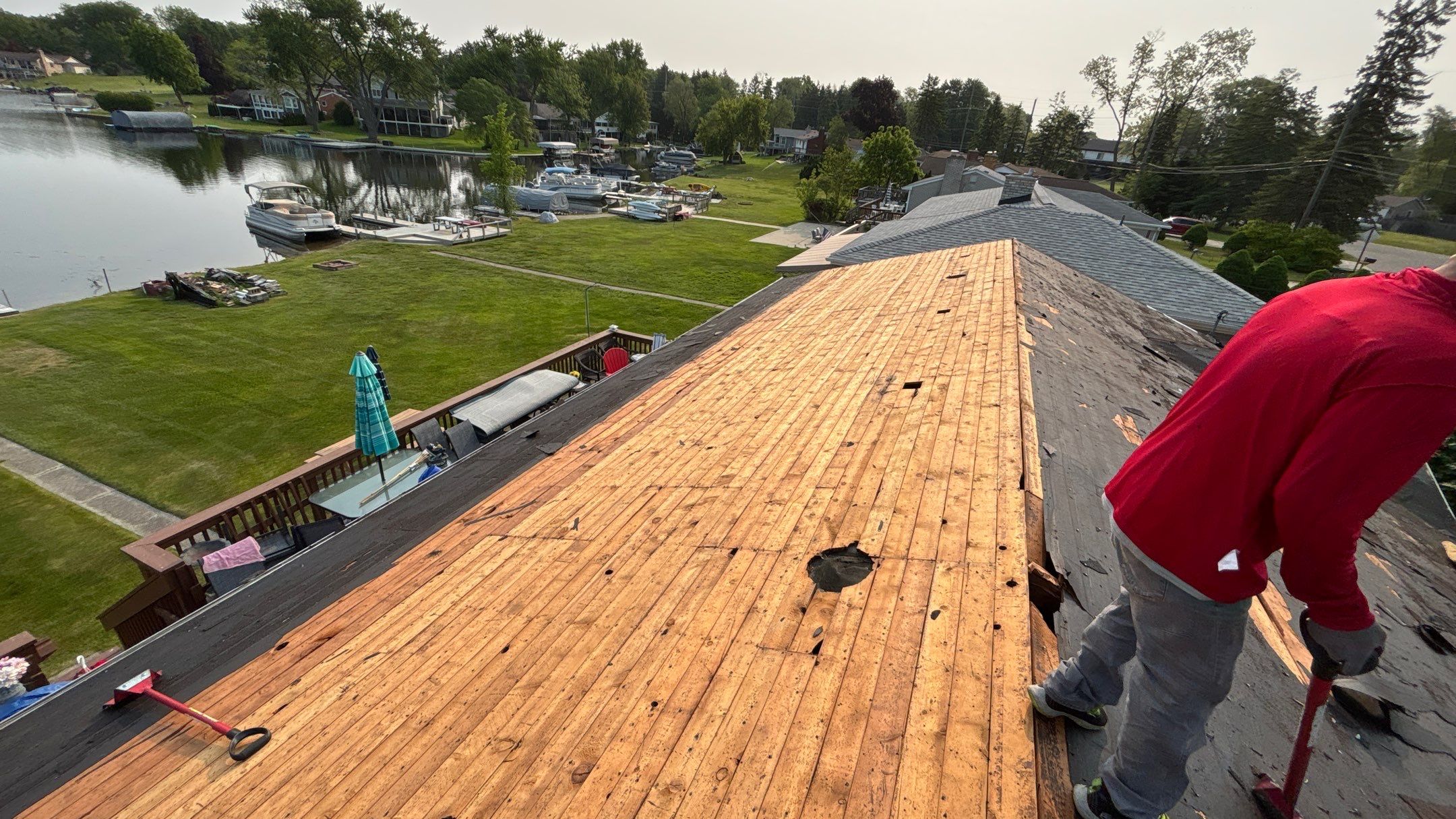 Roof Replacement using Owens Corning Desert Rose by 180 Contractors