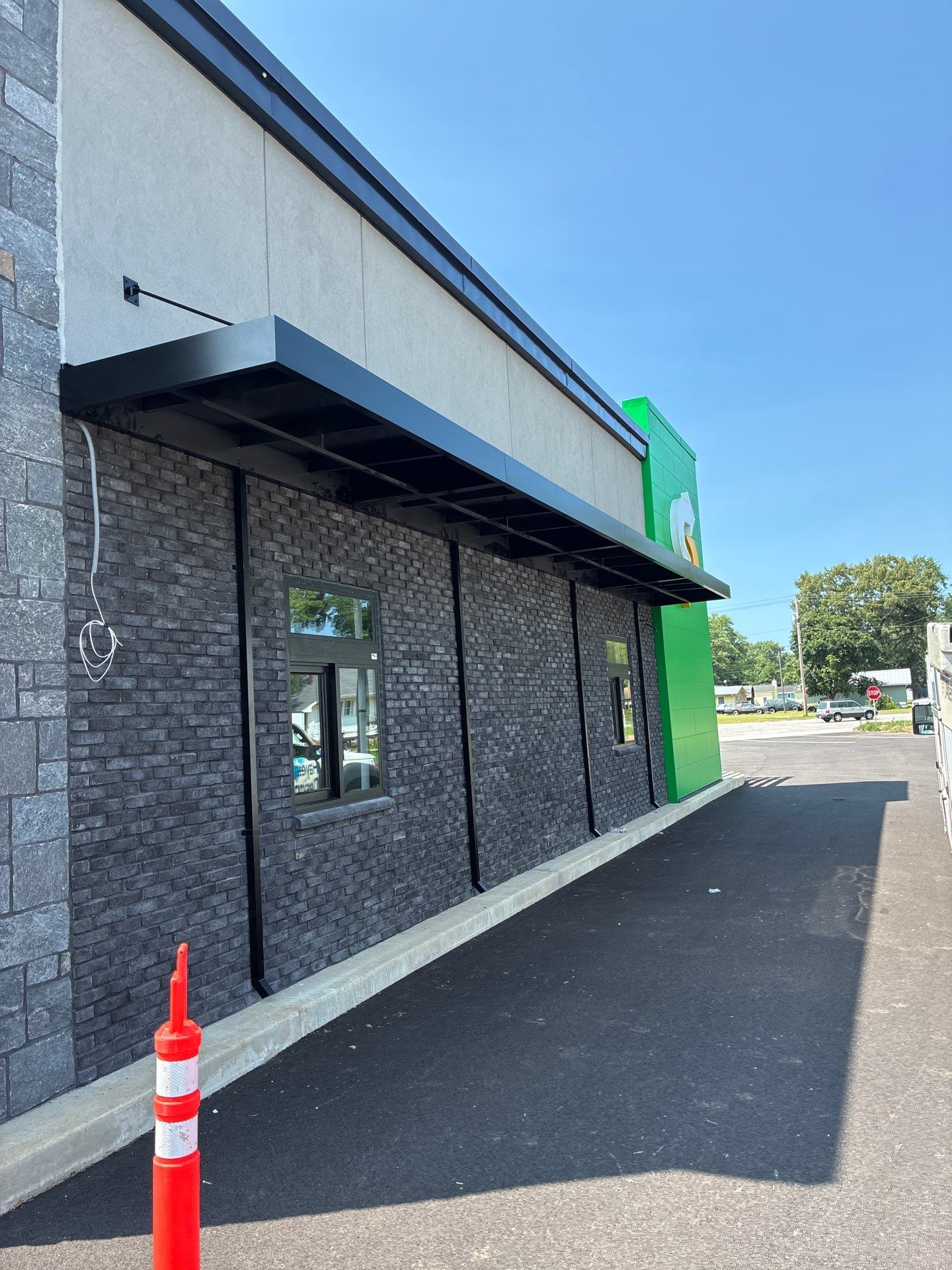 Subway Awning Installation in Granger by Hayes Design co