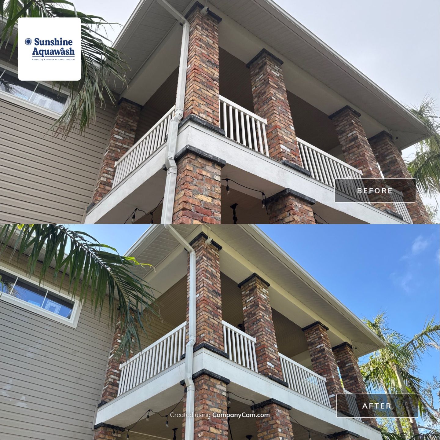 2-Story House Wash and Garage Pressure Washing in Palmetto, FL by Sunshine AquaWash