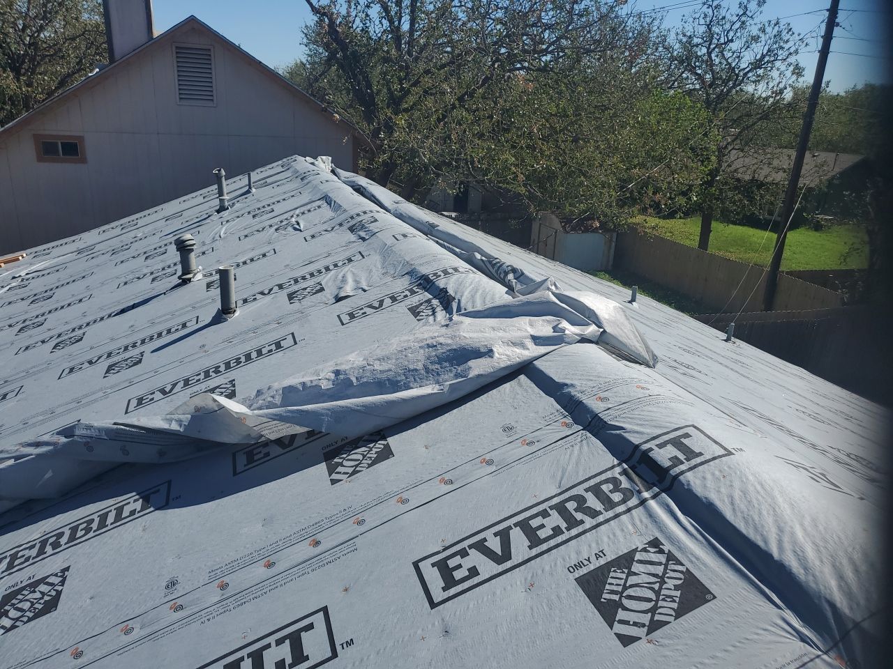Residential Asphalt Shingle Roof Replacement and Decking Repair in Round Rock by Caliber Restoration LLC