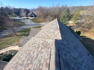 Residential Roofing & Gutter install - Atlas Pinnacle Pristine - Roof Color Majestic Shake - Gutter color Sierra Clay 