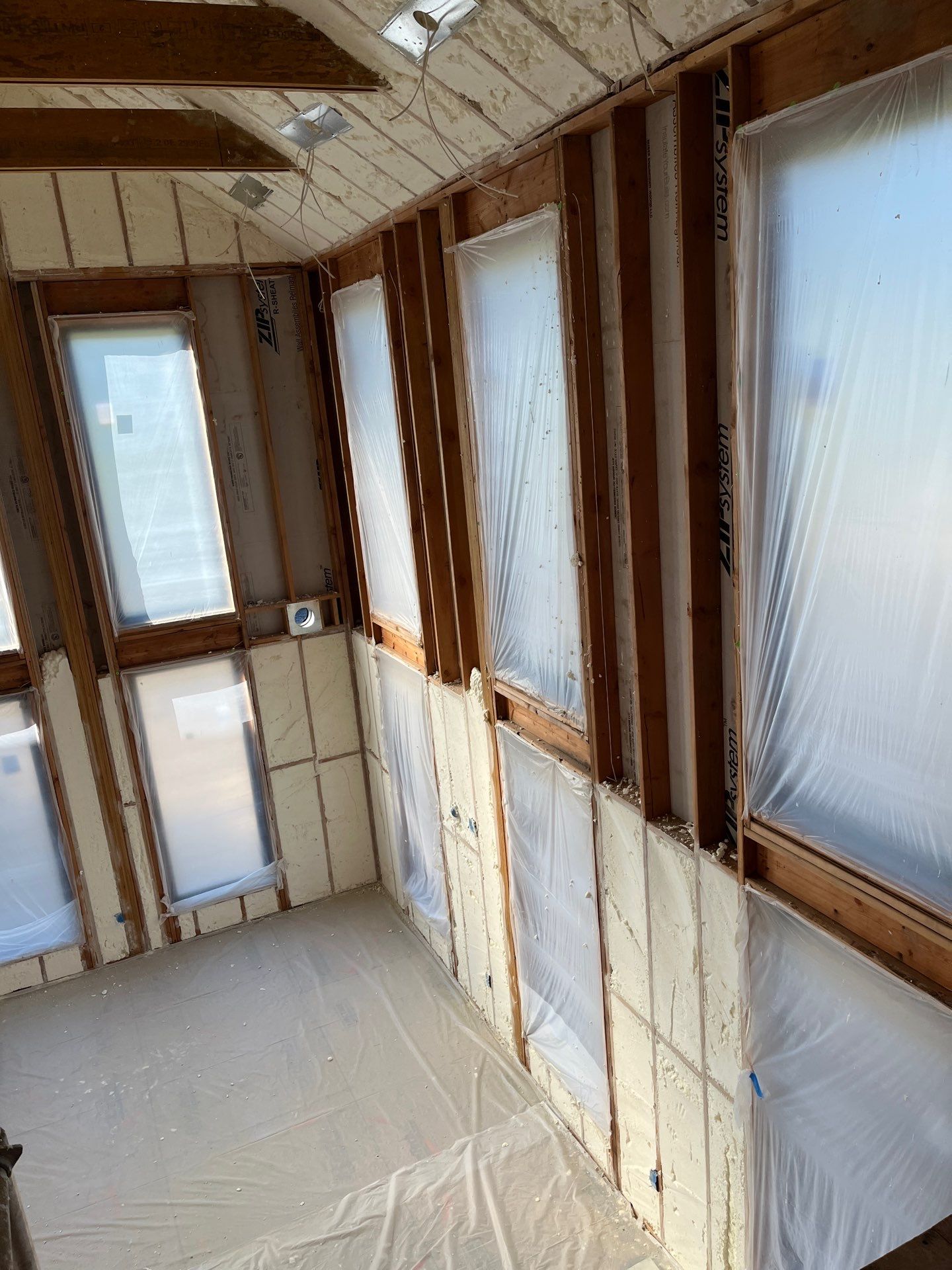 New Home Construction using open cell spray foam by NYS Foam & Energy