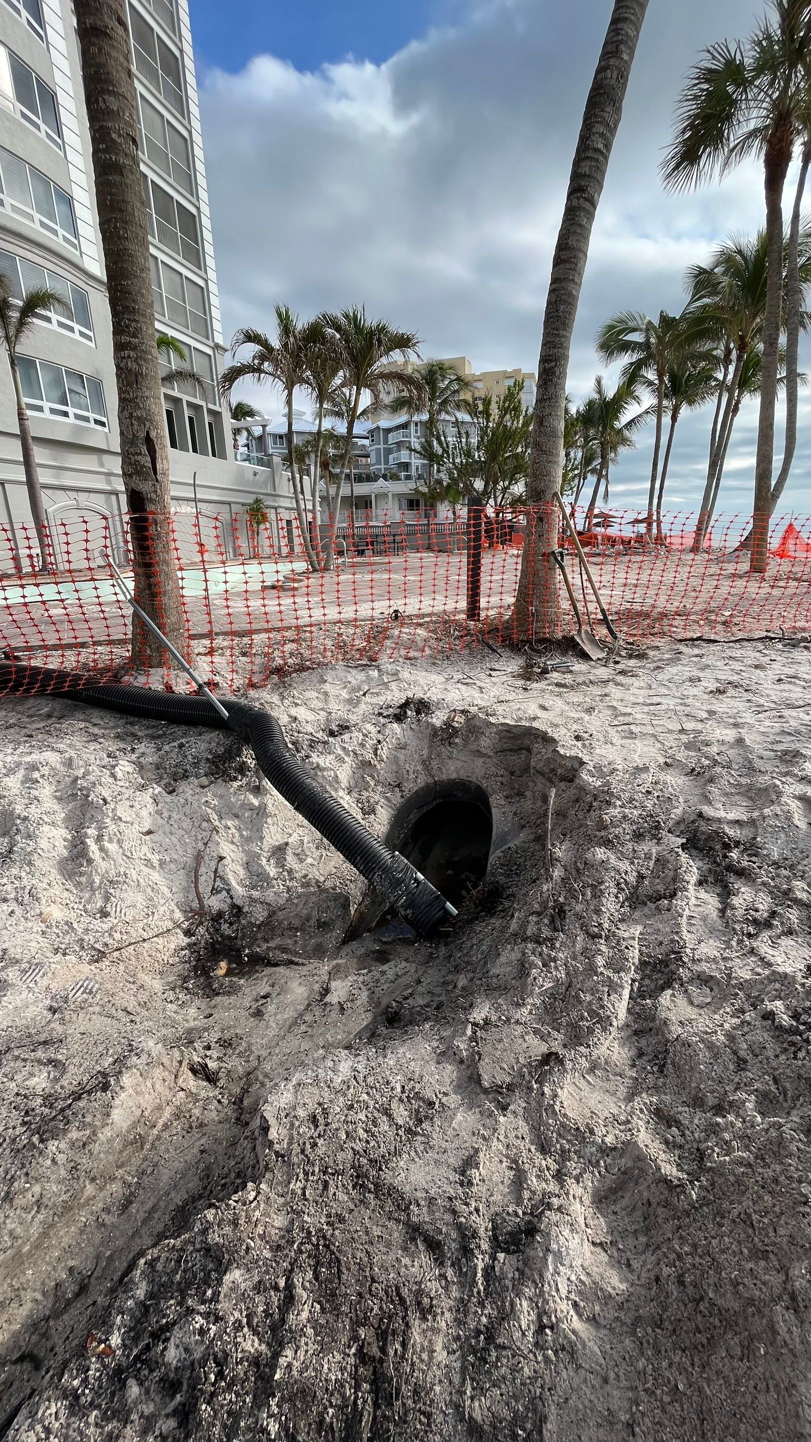Condo Retention Ponds Filled With Sand From Hurricane Ian by Don Mar, Inc. Storm Water Solutions