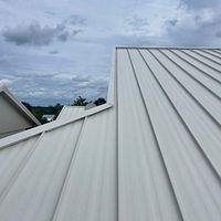 .032 Aluminum 1.5" Mechanical Seam Solar White  by Total Roofing System The Metal Roof Experts