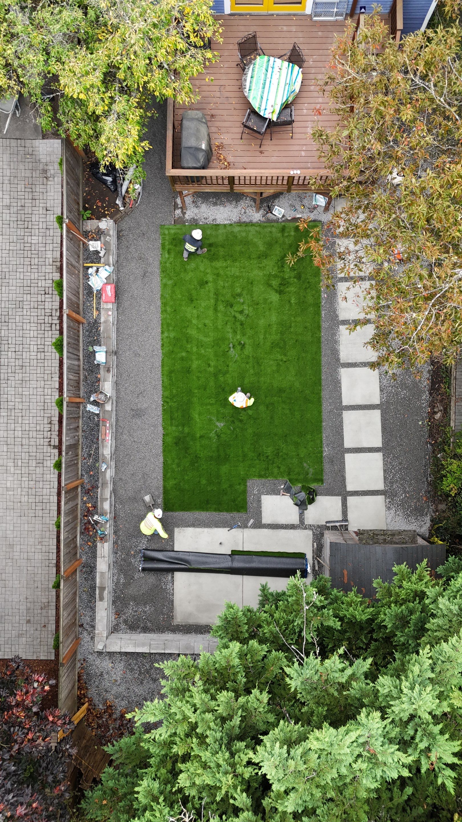 Turf Installation, Retaining Wall & Concrete Walkway | Seattle  by Jireh Asphalt & Concrete Inc 