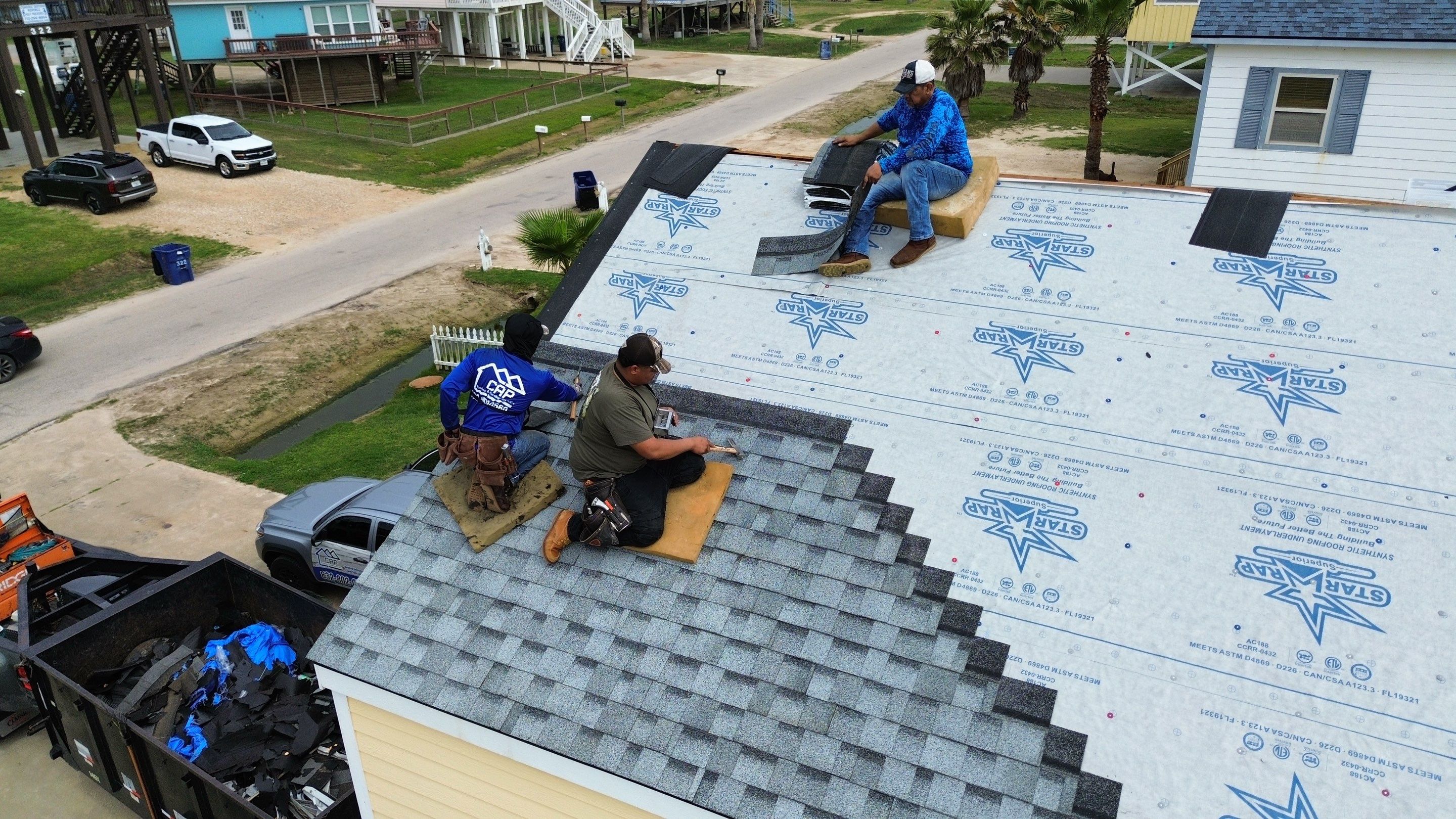 Roof Replacement using IKO Cambridge Dual Grey by CAP Roofing and Construction LLC