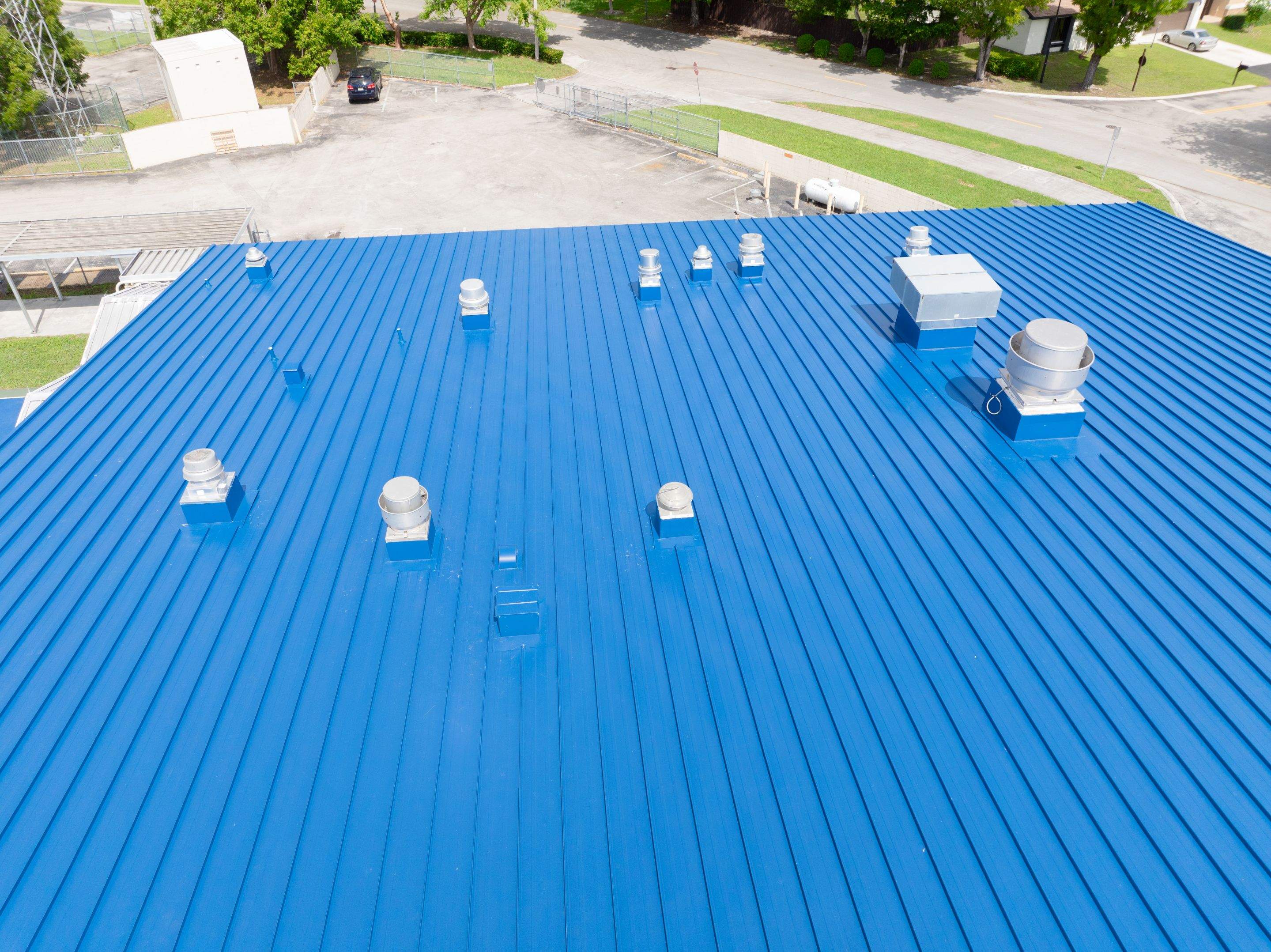 24ga 1.5" Mechanical Seam Slate Blue by Total Roofing System The Metal Roof Experts