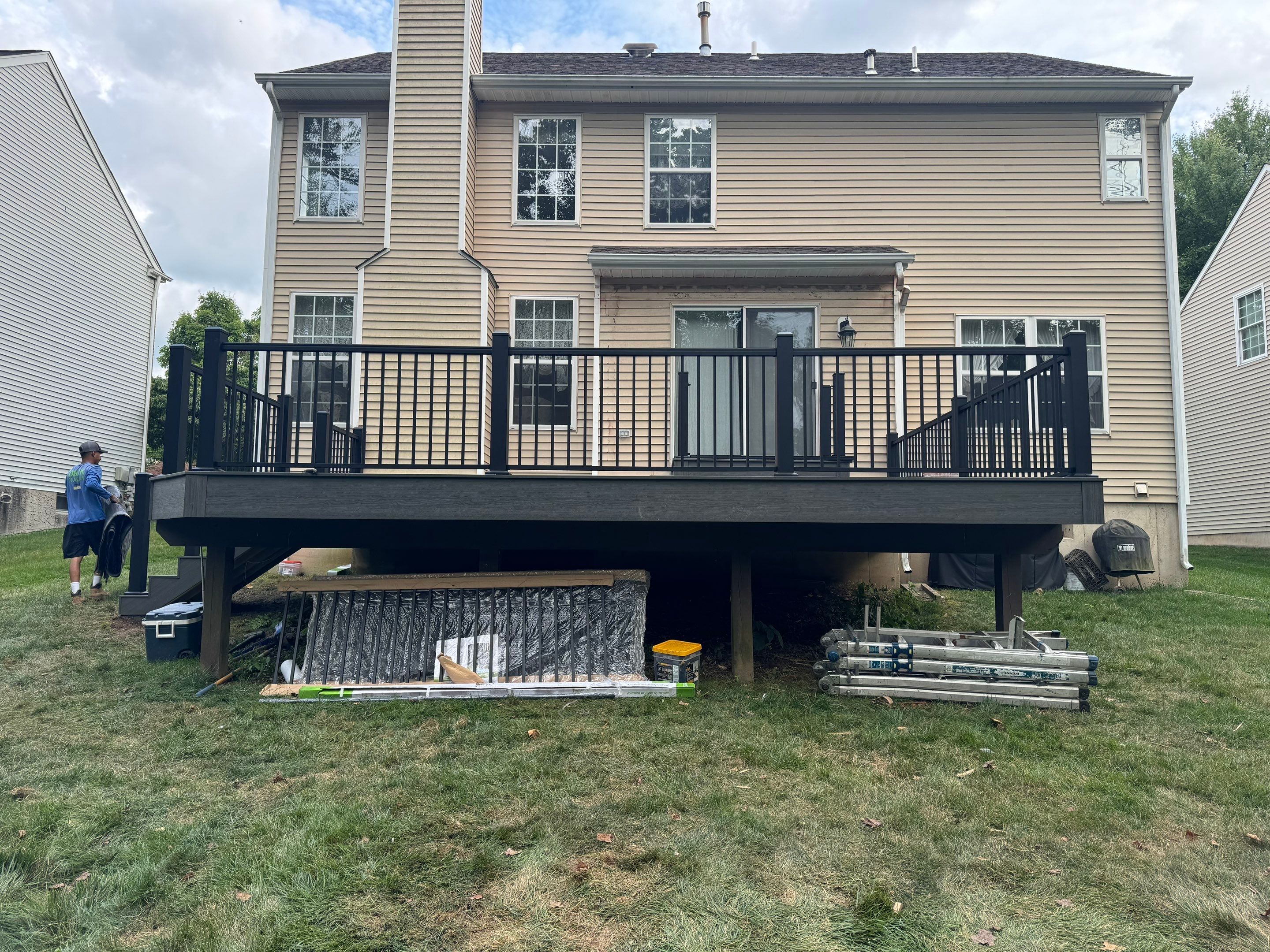 Deck Resurface using Deckorators Vista - Color Driftwood by deck guardian