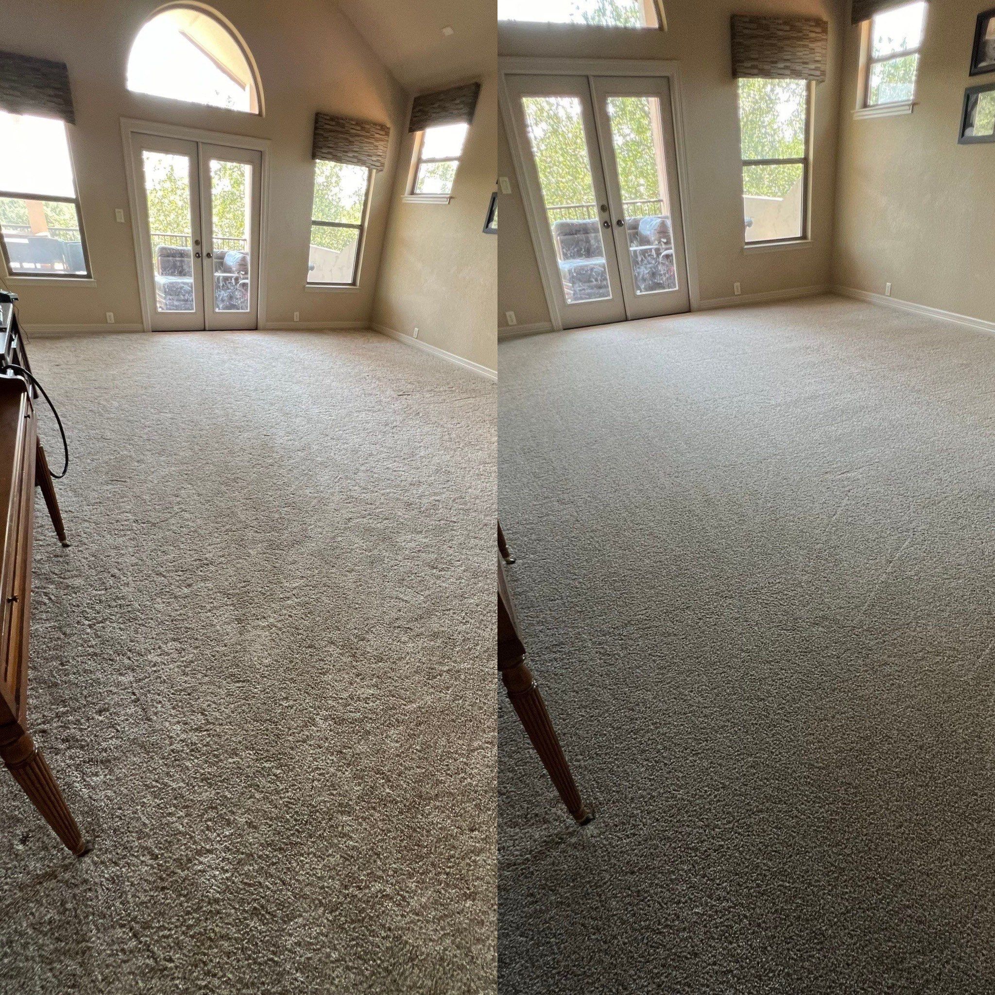 the service involves deep cleaning of carpeted flooring enhancing cleanliness and appearance in a residential area