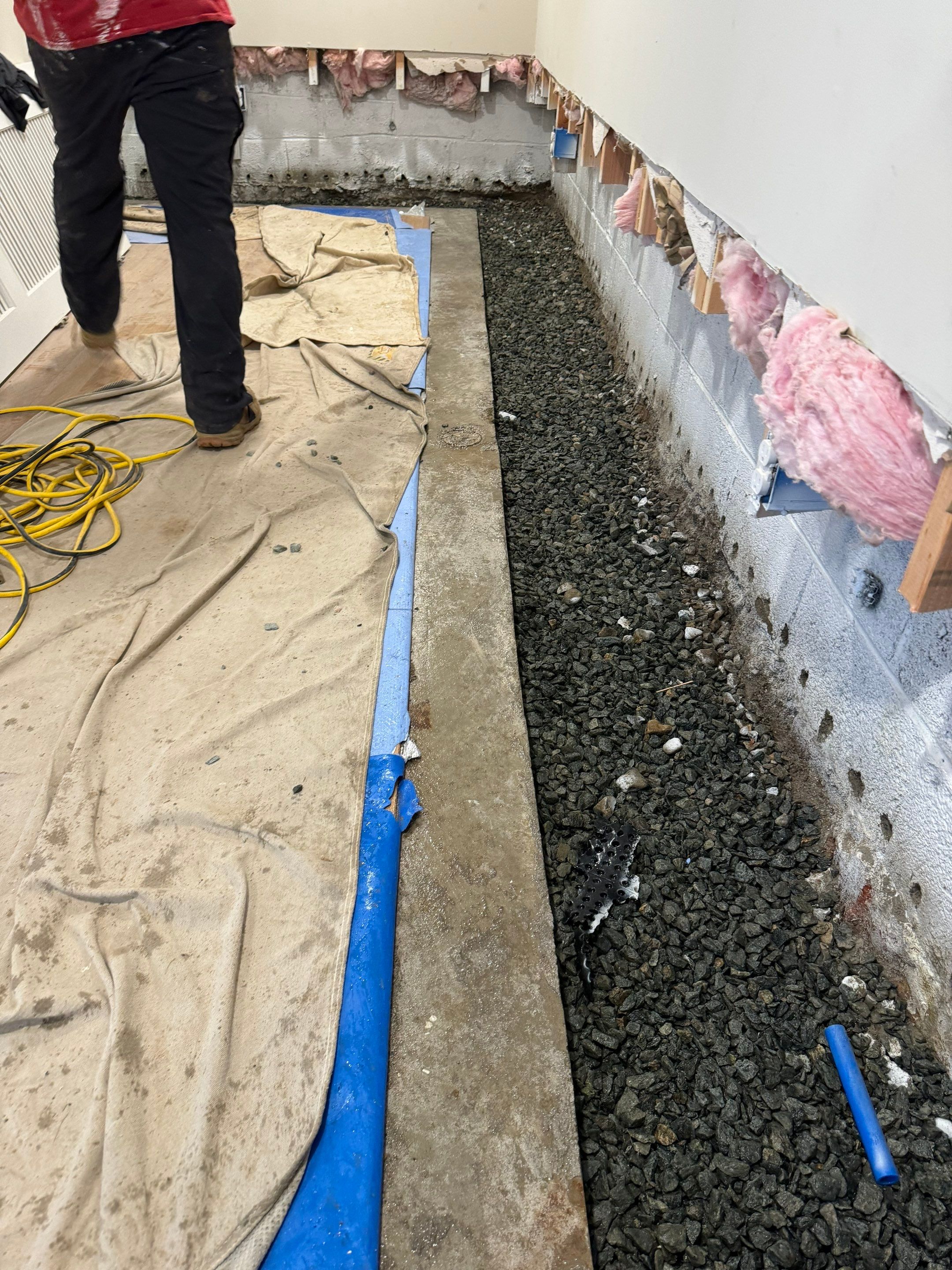 Interior French Drain & Wall Vapor Barrier Boonton NJ by Pure Service Pro, LLC 