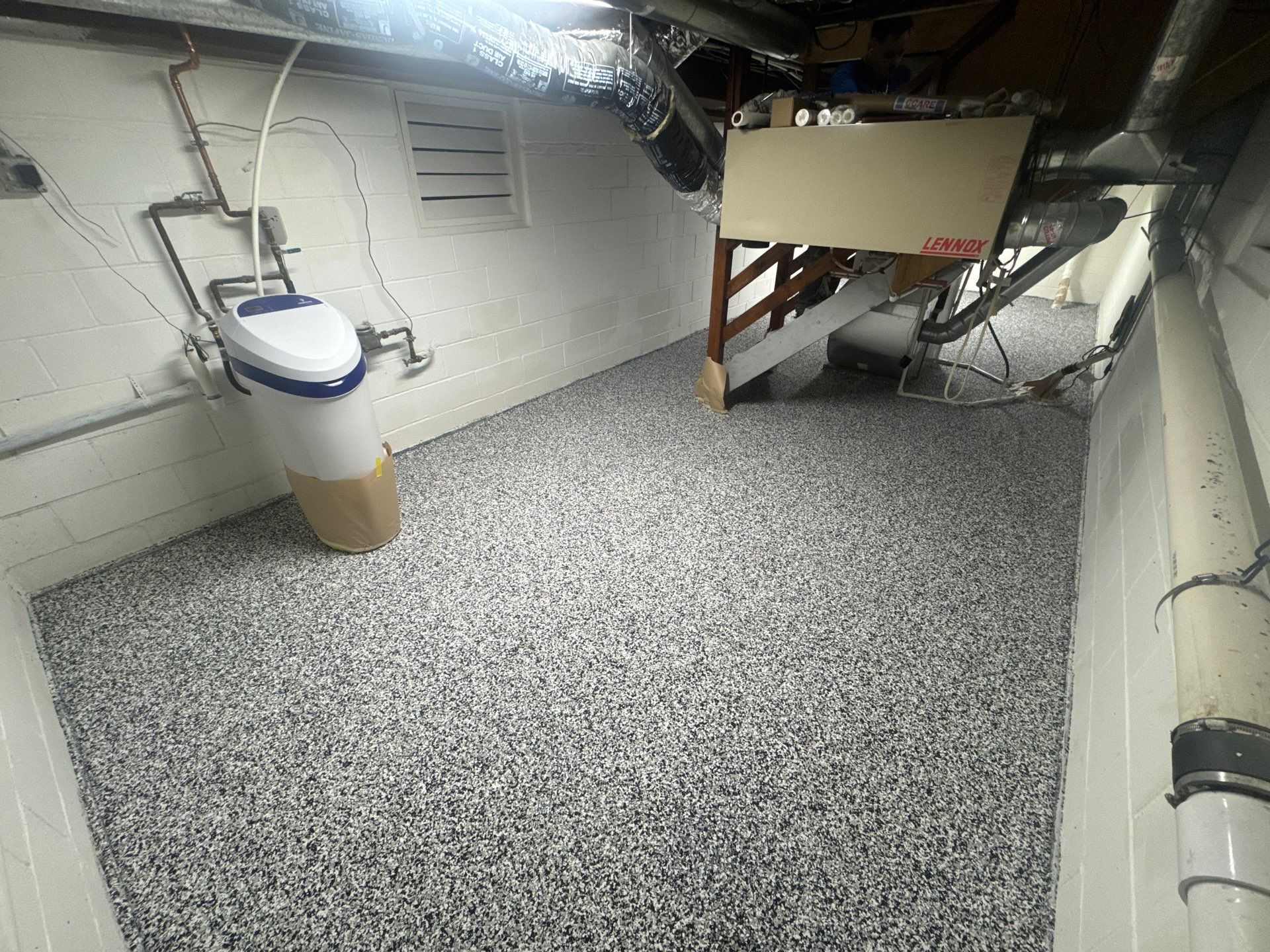 Repaint Walls and Apply Epoxy Flooring by Midwest Paint LLC