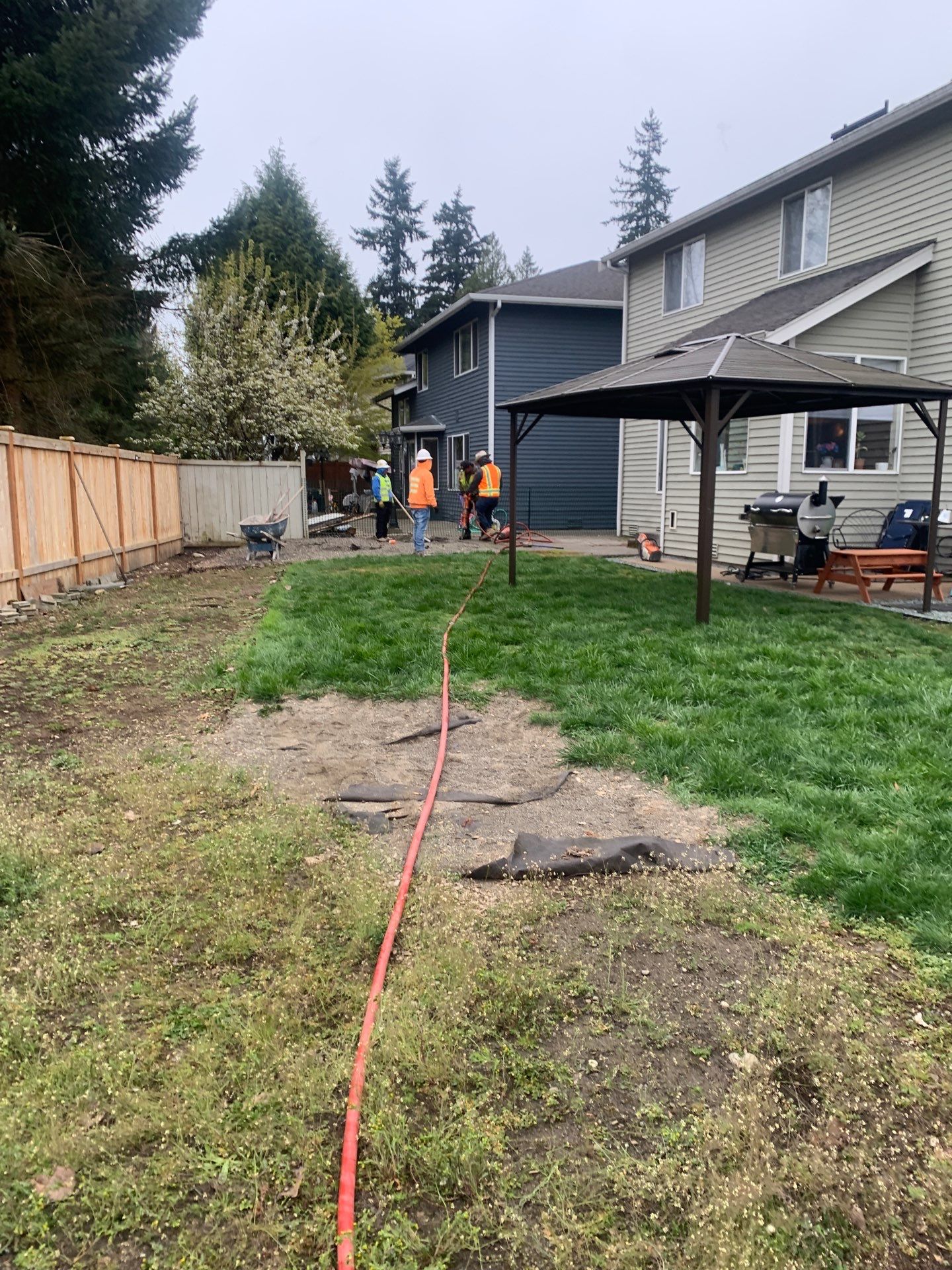 Benedict | Stamped Concrete Back Patio by Jireh Asphalt & Concrete Inc 