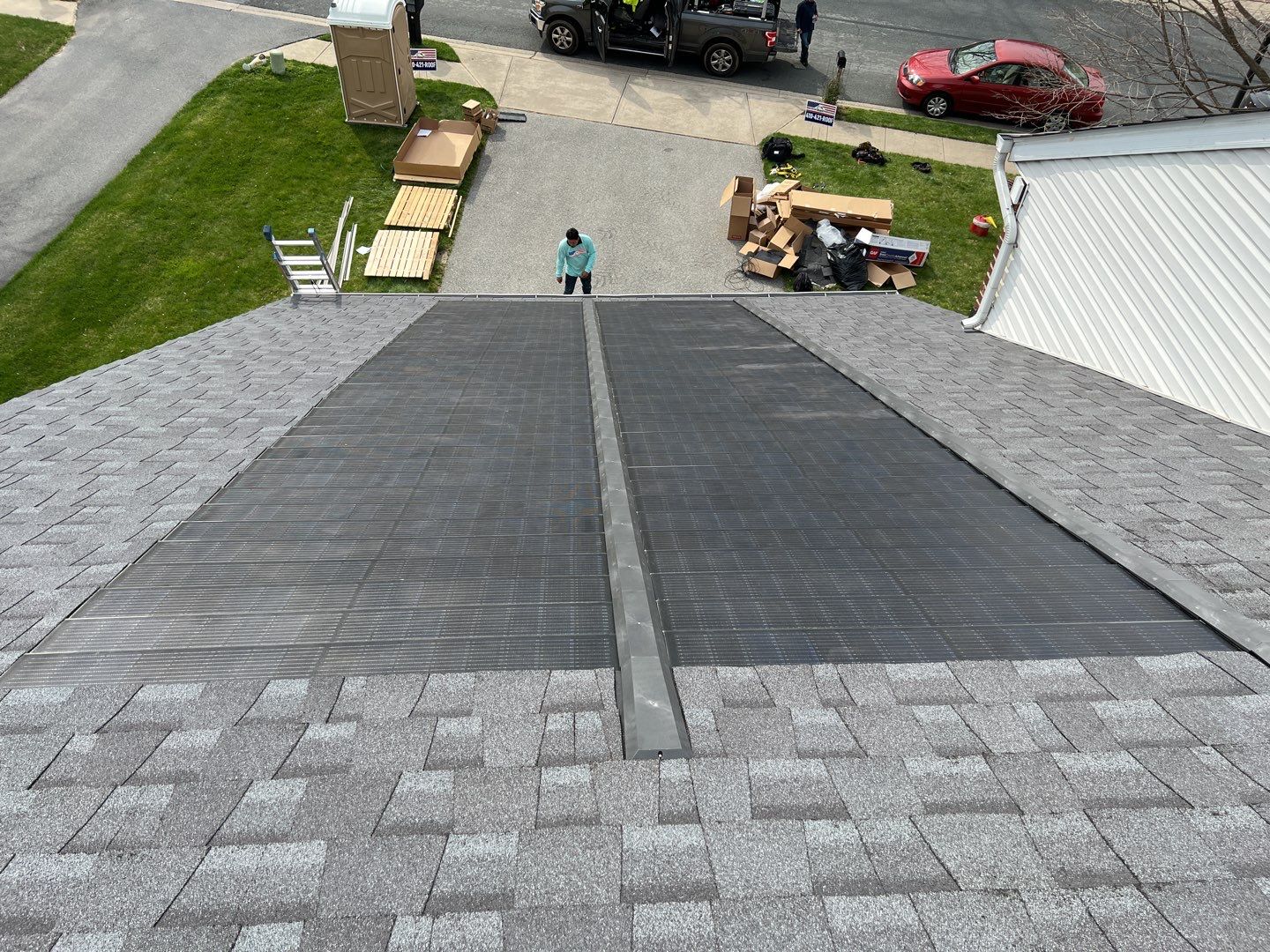 Solar Roof Replacement using GAF Timberline Solar Shingles by American Home Contractors