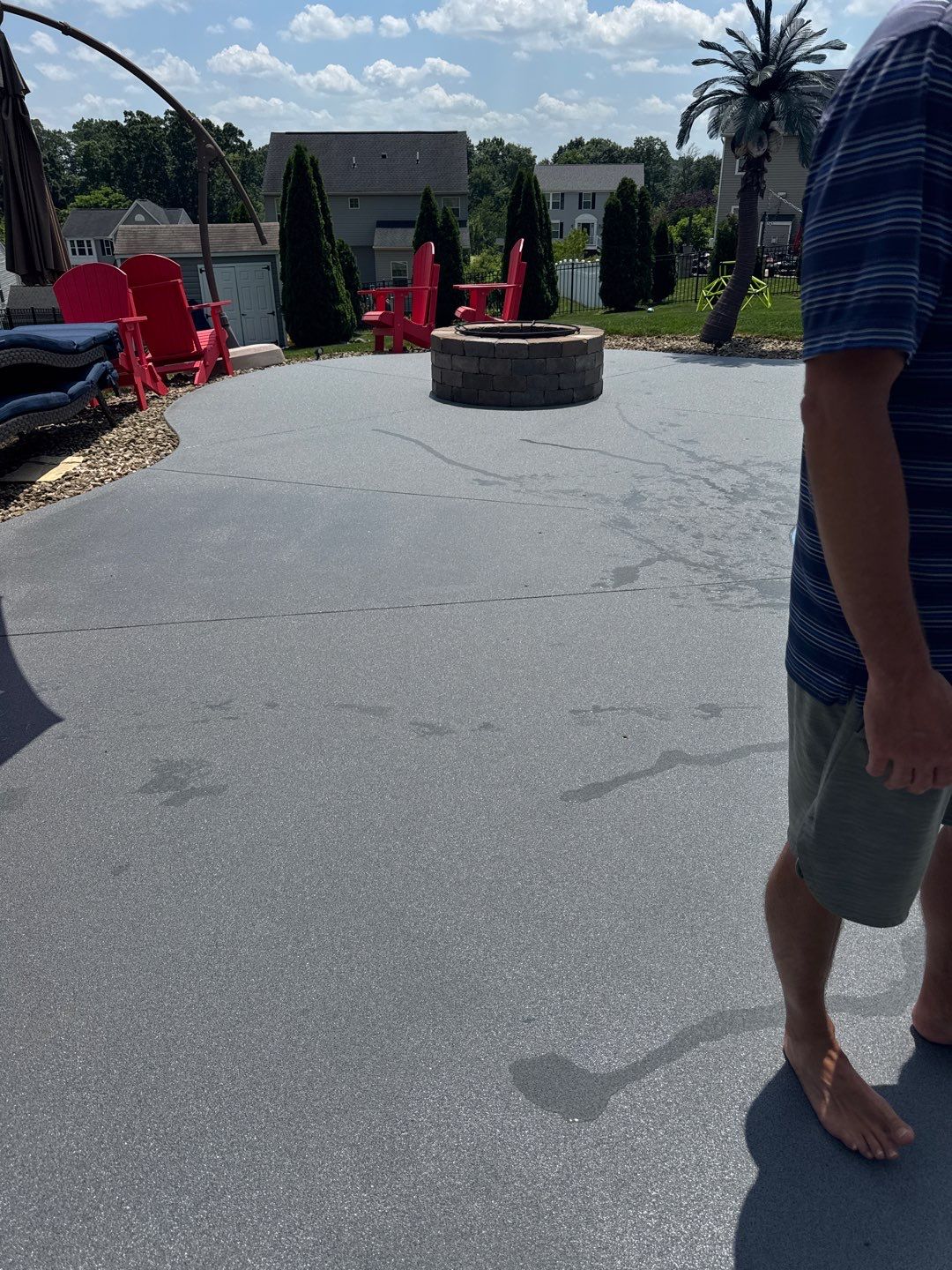 Twilight Pool Deck / Patio Project in Beaver falls by Floors in a Day, Inc