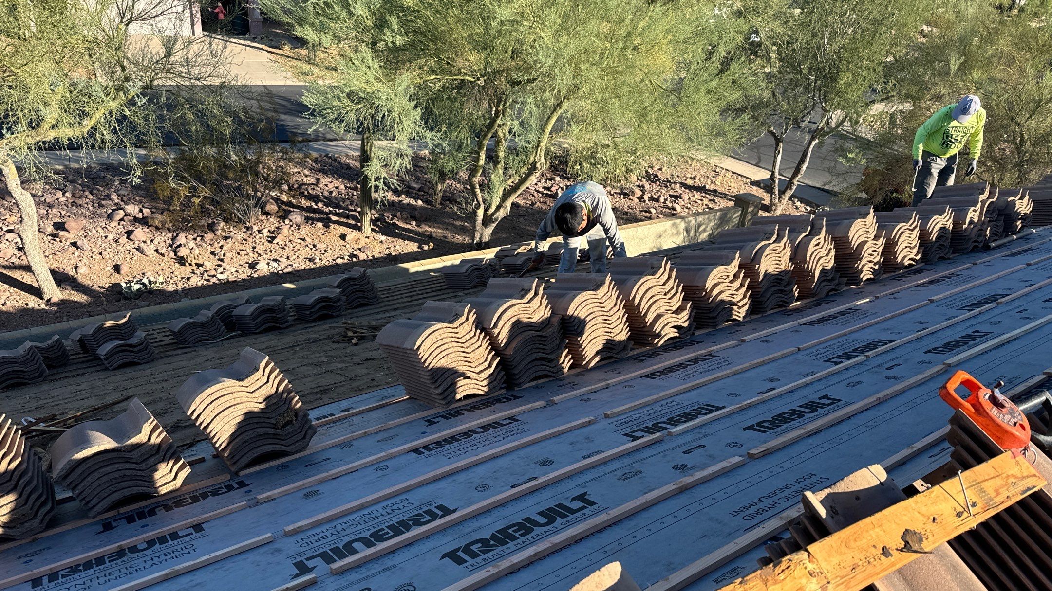 Residential Roofing Installation using Clay Tile by Weather-Tite Exteriors LLC