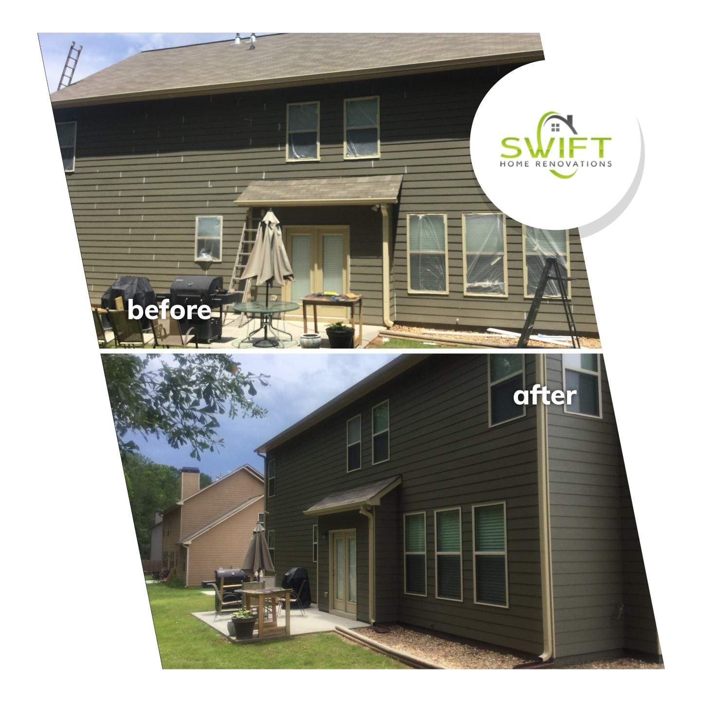 Full Exterior House Painting and Trim Refresh in Powder Springs by Swift Home Renovations