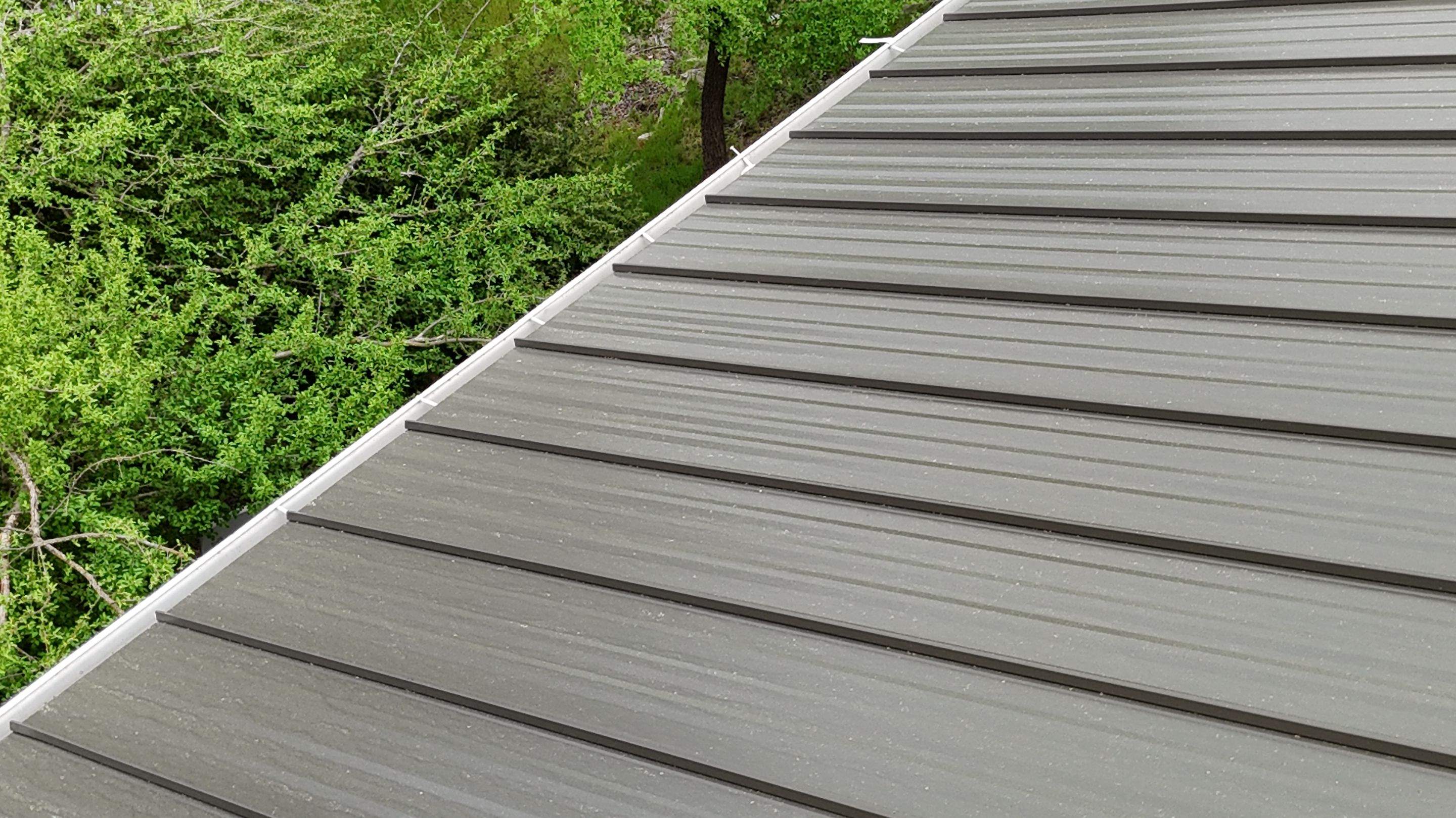 Dark Bronze - L&A Standing Seam with Striations by RoofsOnly.com