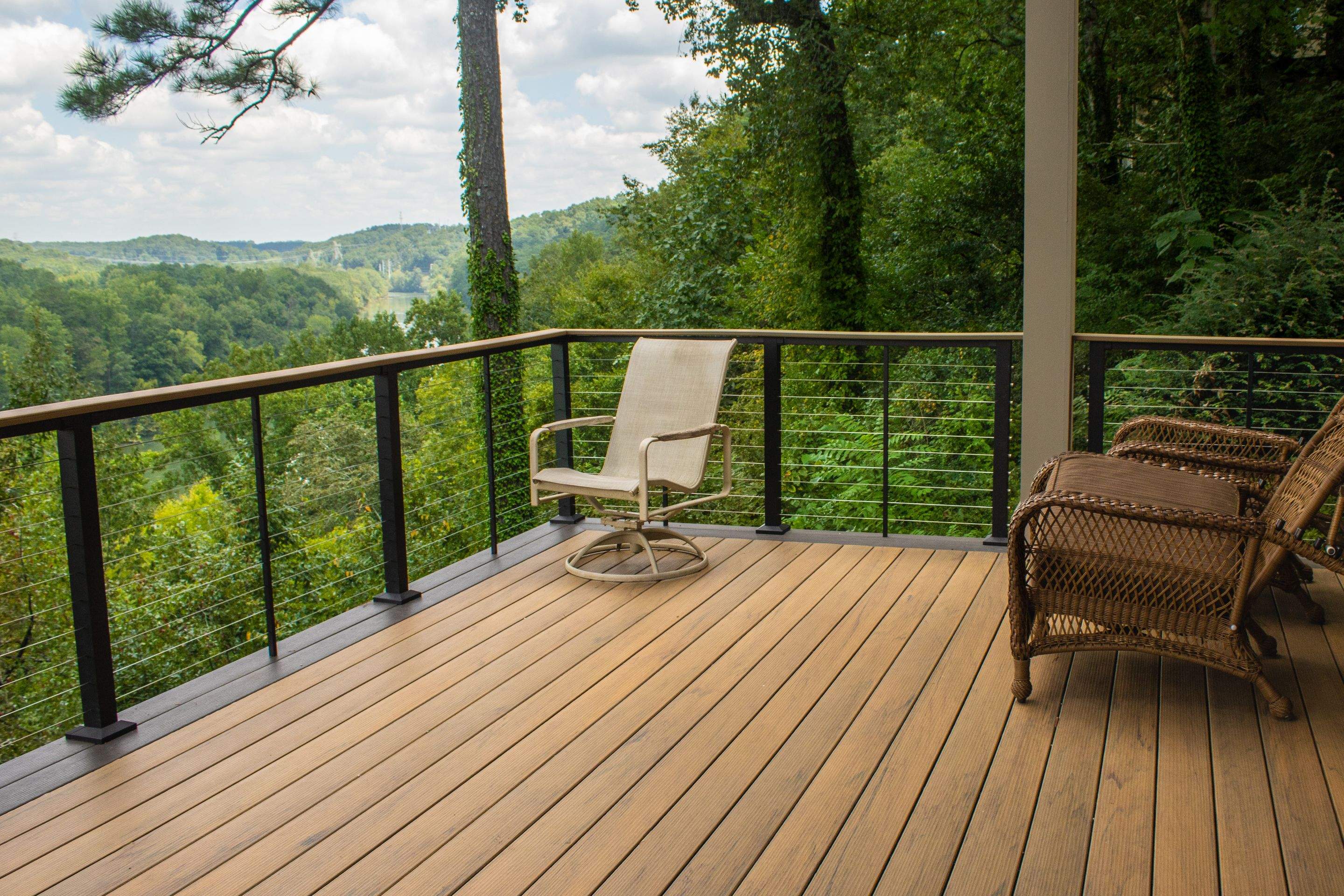 TimberTech Deck Replacement with Metal Cable Railing in Atlanta, GA by Nelson Exteriors