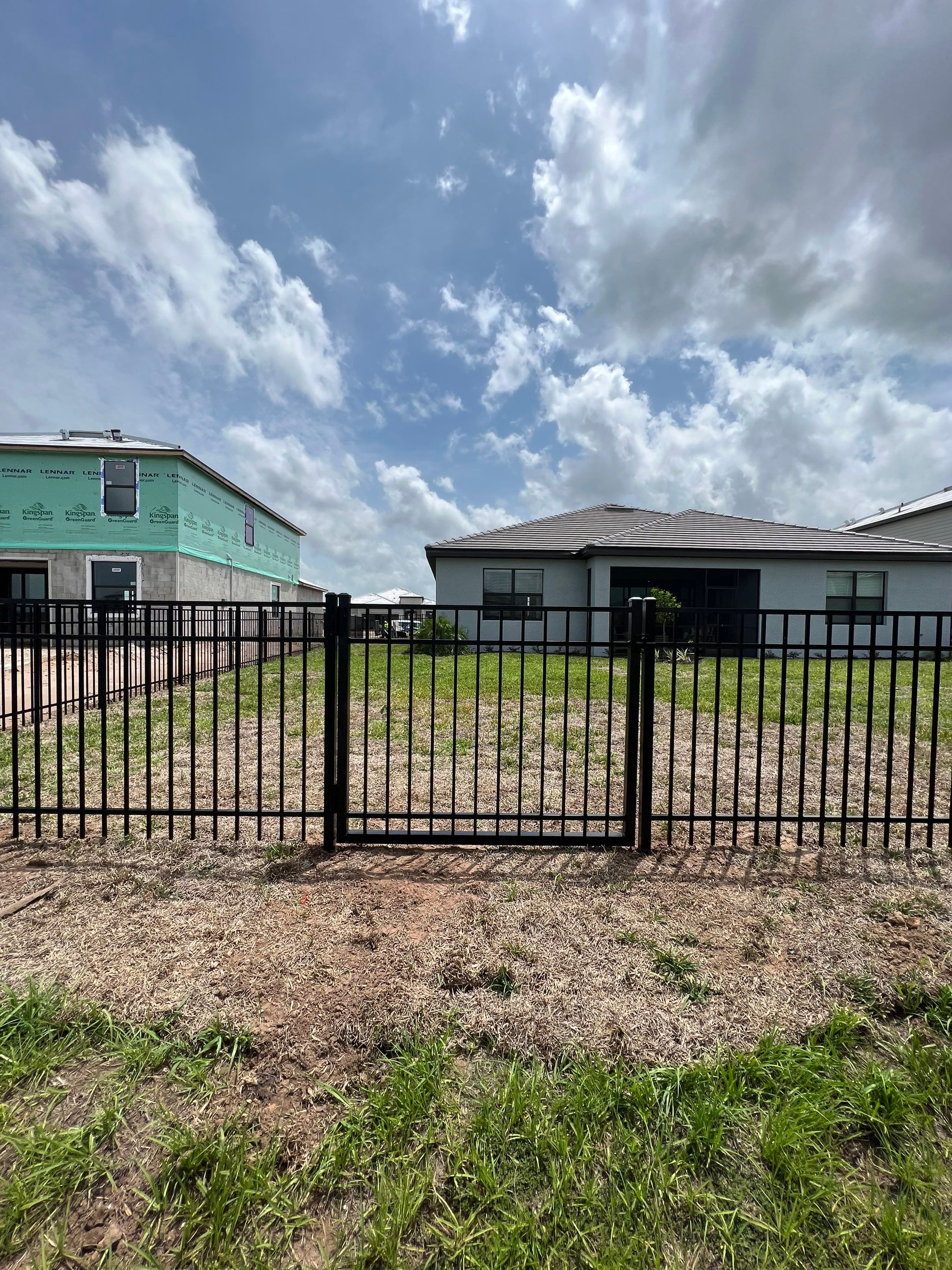 Aluminum Fence Installation using Black 3 Rail Aluminum Fence by Asap fence and gates, LLC