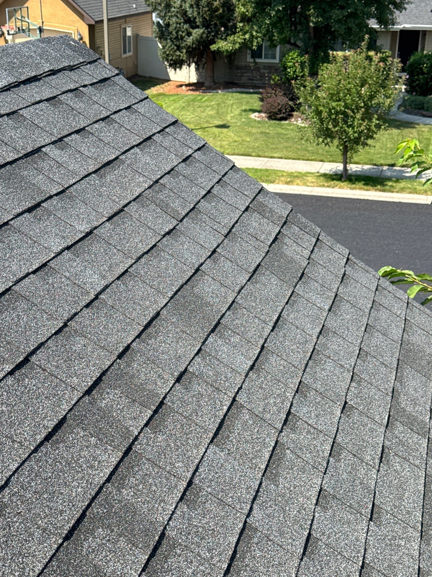 Meridian Residential Roof Replacement Using Dark Gray Architectural Shingles by Olive Roofing