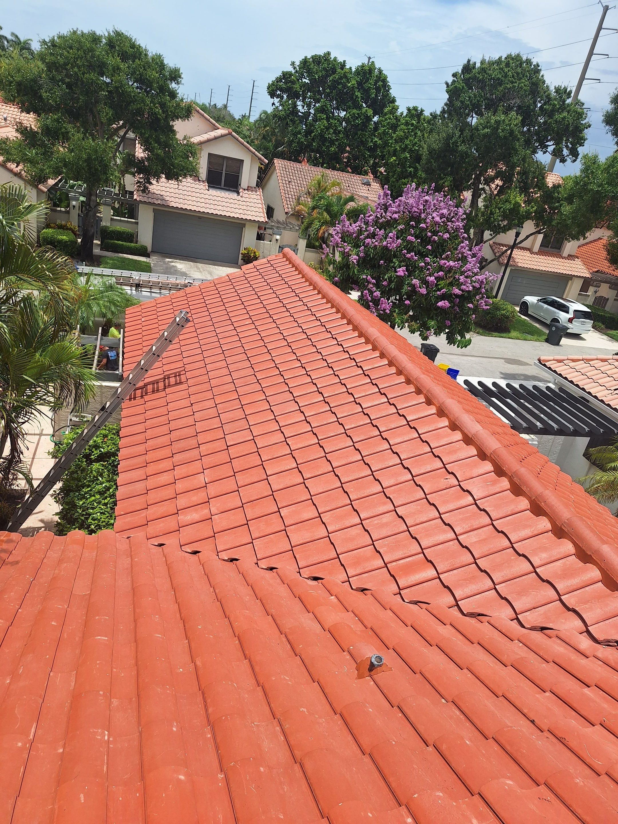 Residential Tile Re-Roof and Plywood Deck Restoration in Boca Raton by AJF ROOFING INC