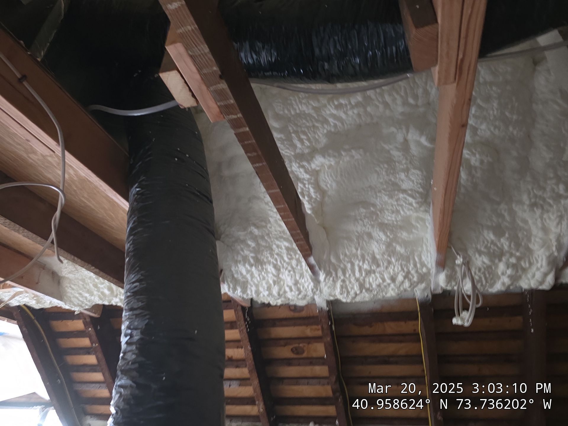 Attic Insulation using open cell spray foam by NYS Foam & Energy
