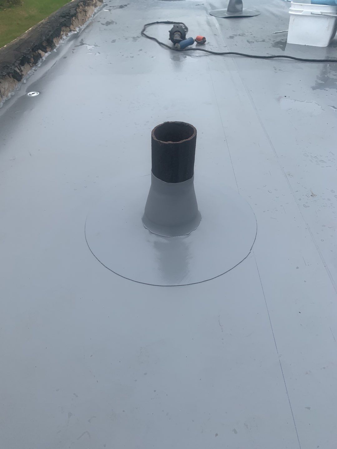 Commercial Roofing Installation using 50 mil PVC by Hostetler Roofing