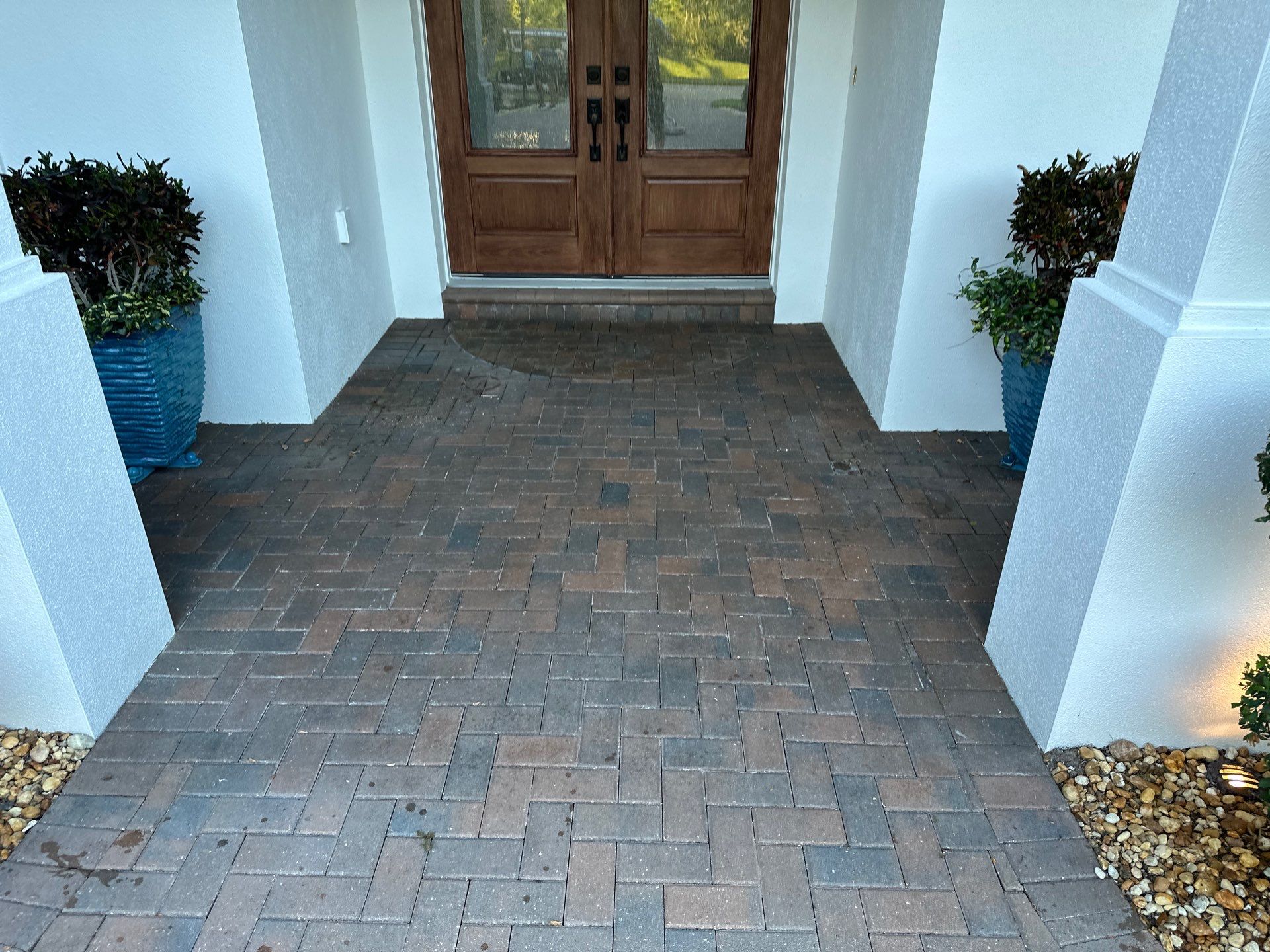 Paver Driveway Cleaning in Winding River Community, Bradenton, FL by Sunshine AquaWash